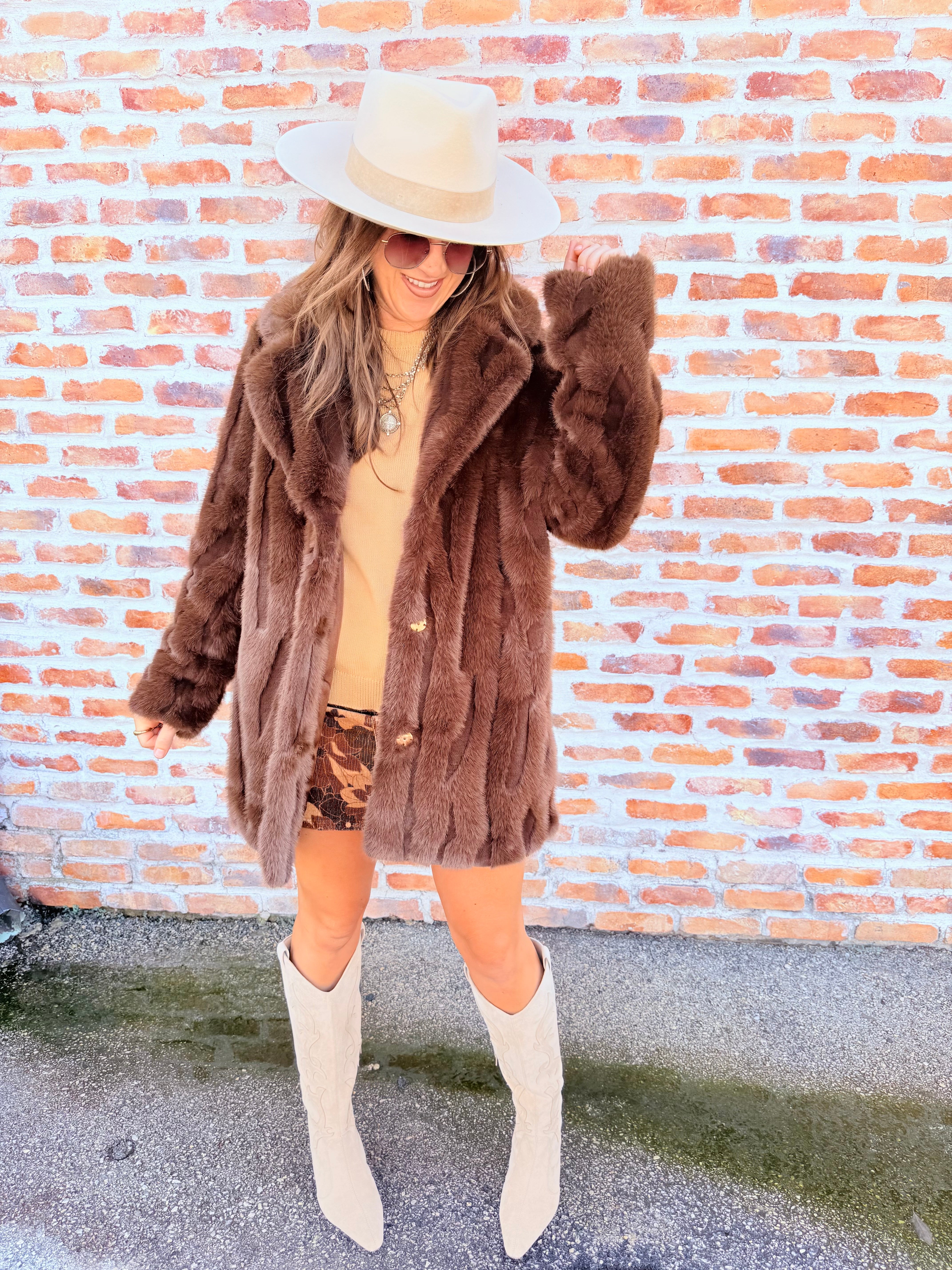 Brown Faux Fur Coat