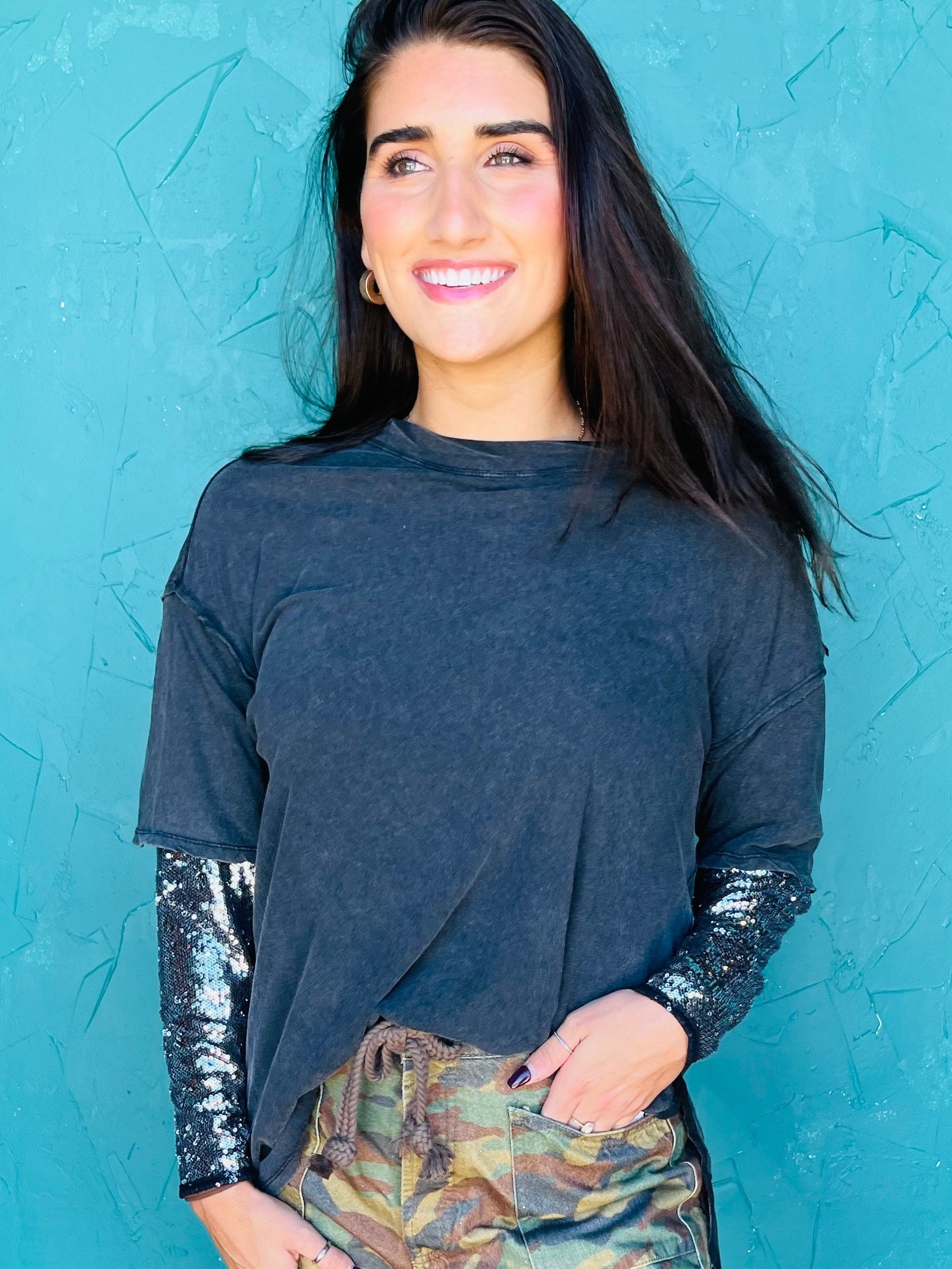 Nellie Sequin Twofer Tee