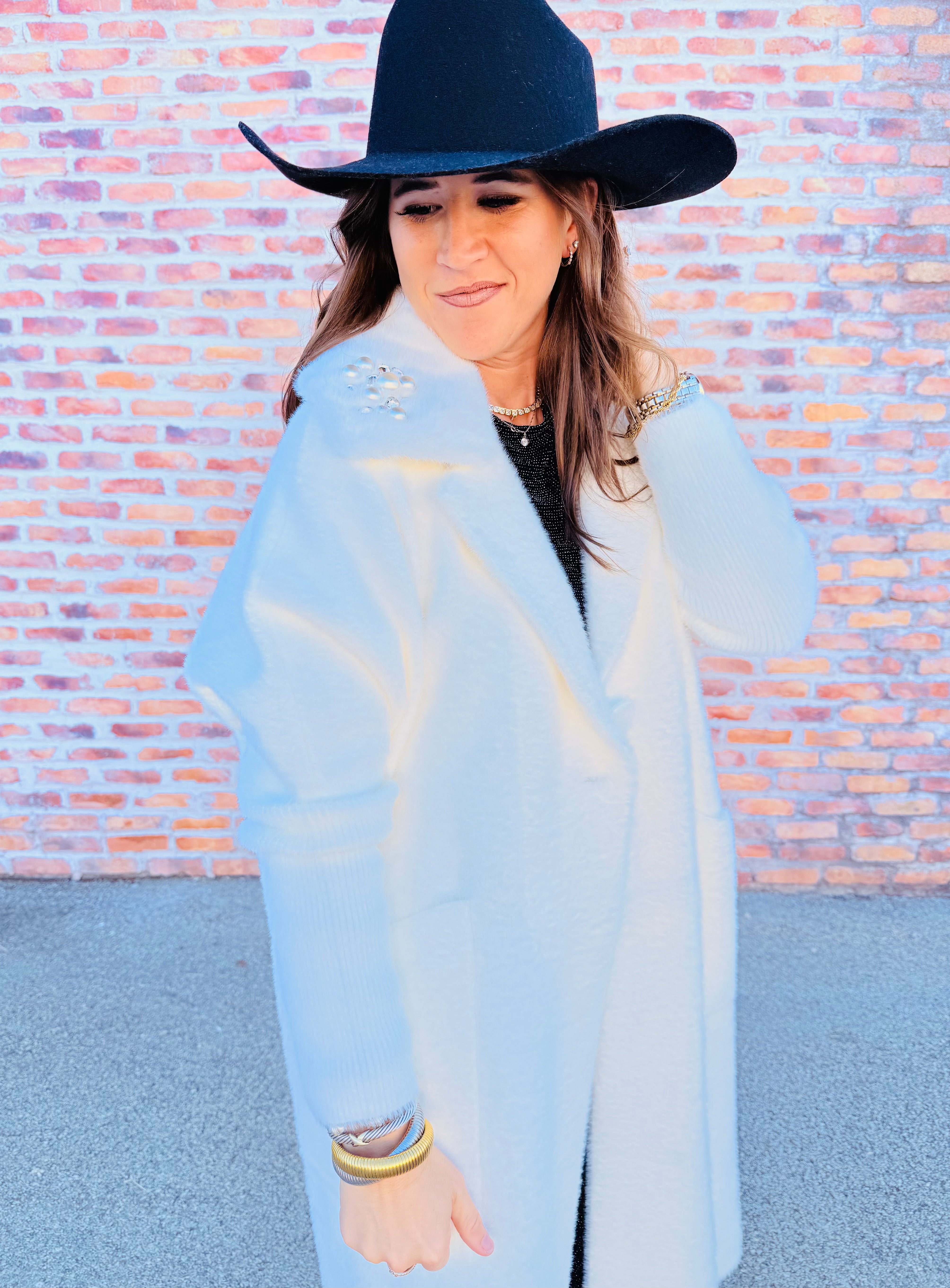 Faux Fur Sweater Coat