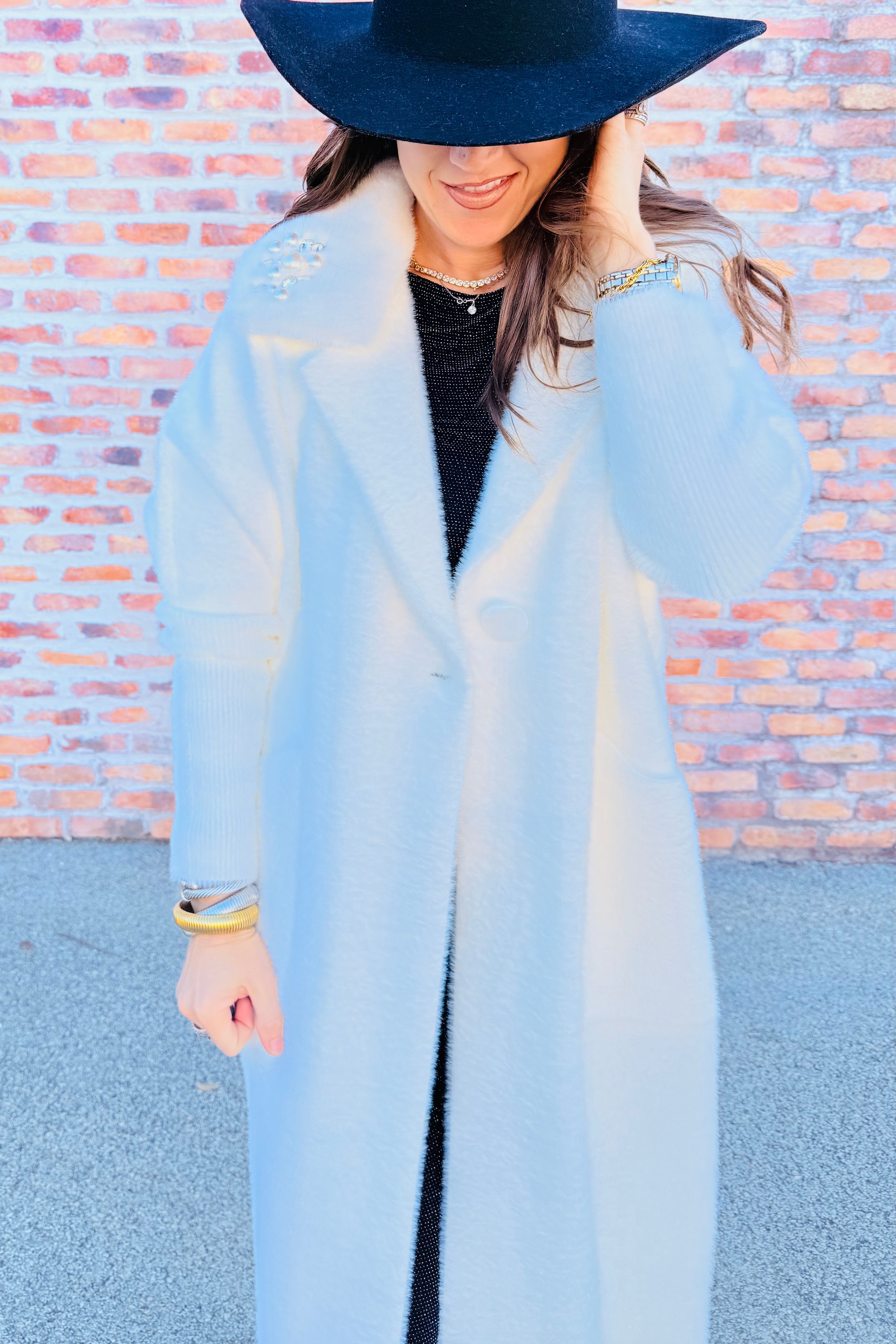 Faux Fur Sweater Coat