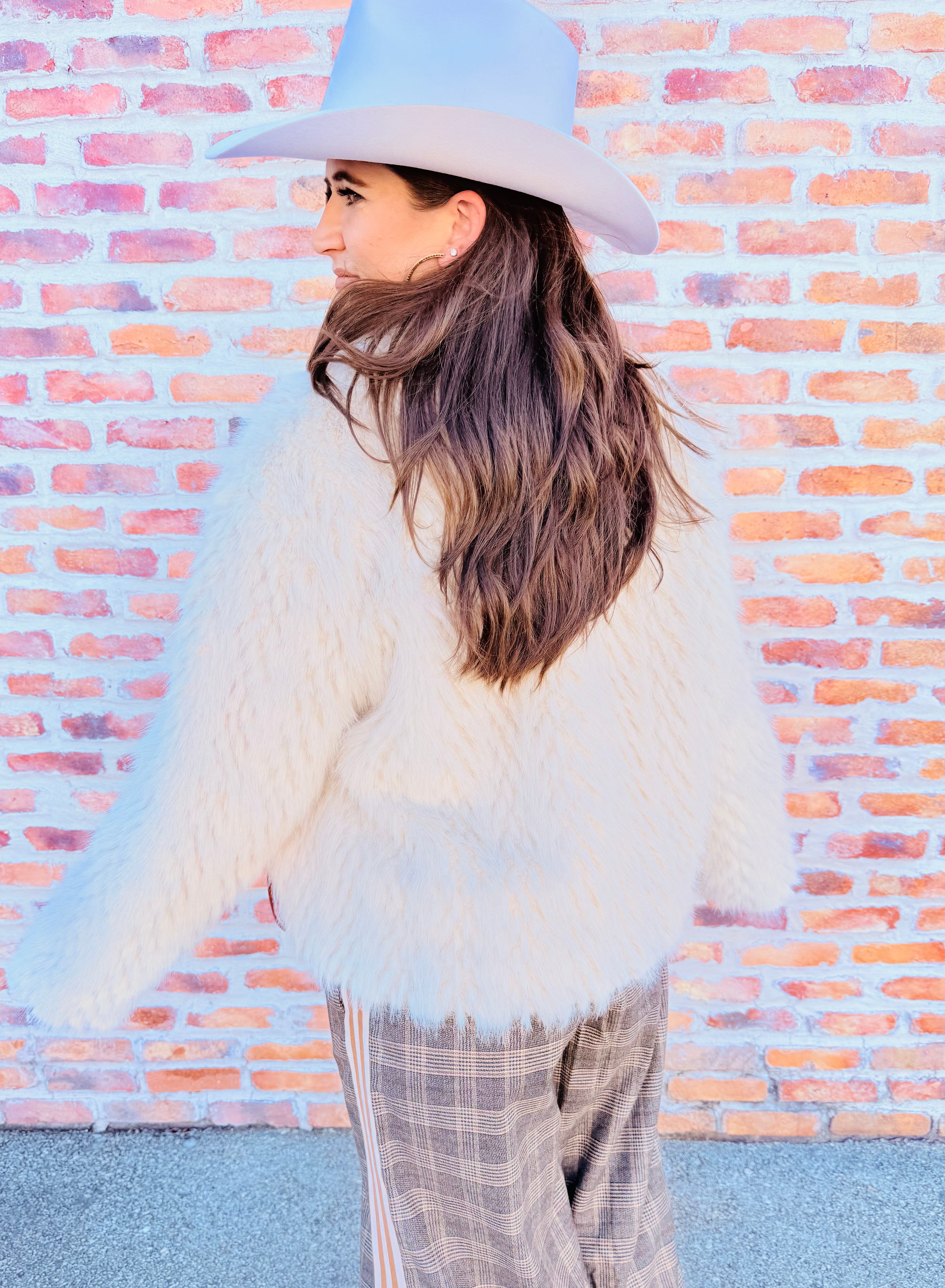 Faux Fur Leather Accent Jacket