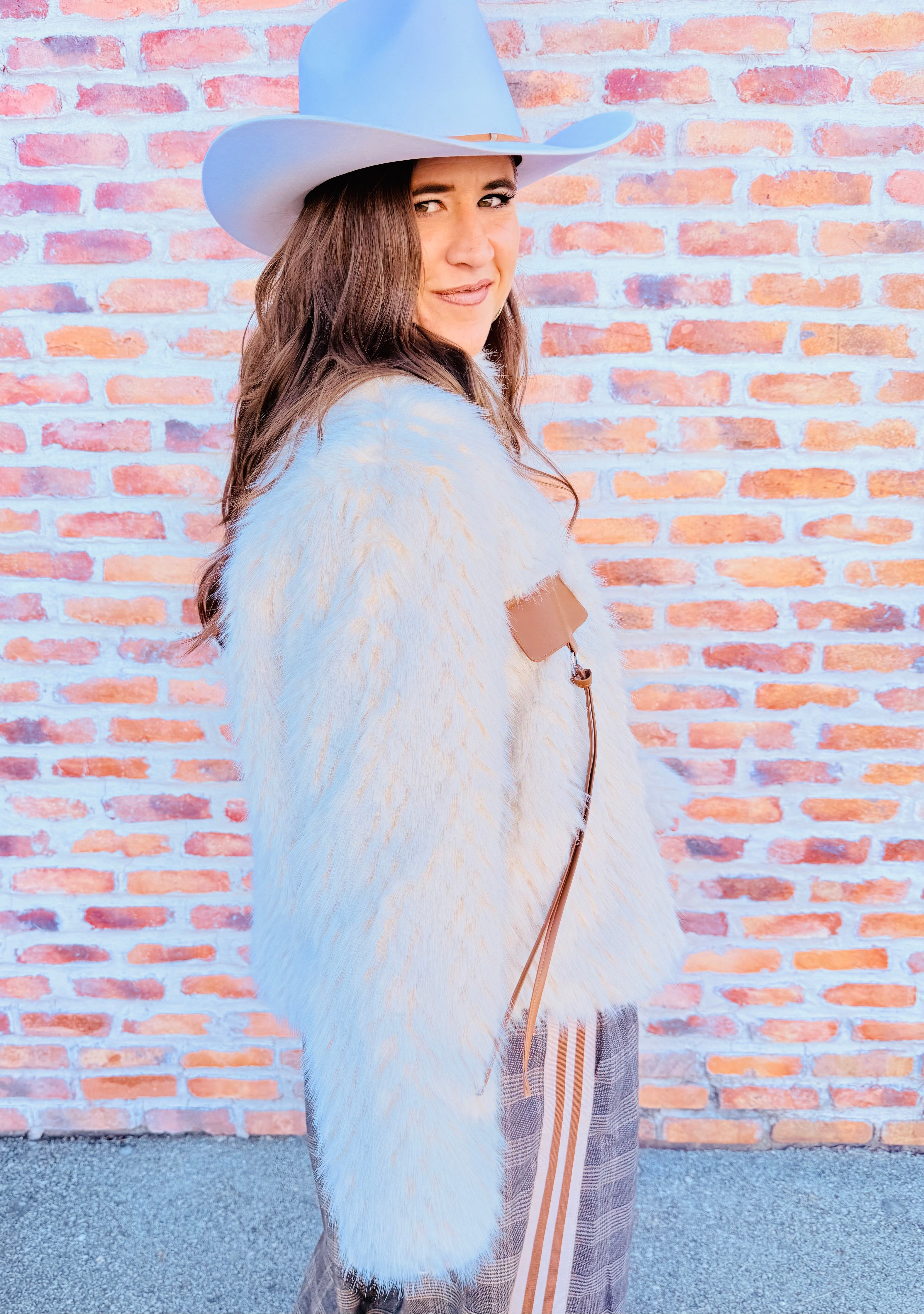 Faux Fur Leather Accent Jacket