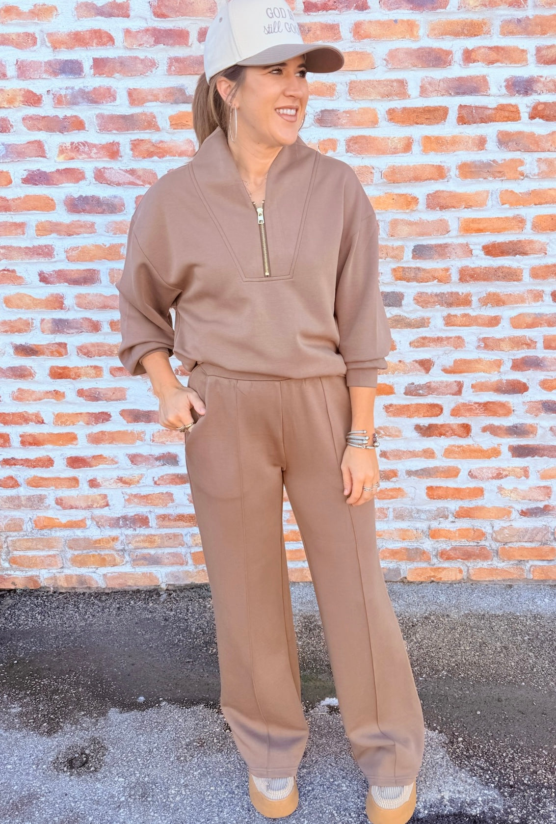 Long Sleeve 3/4 Zip Top