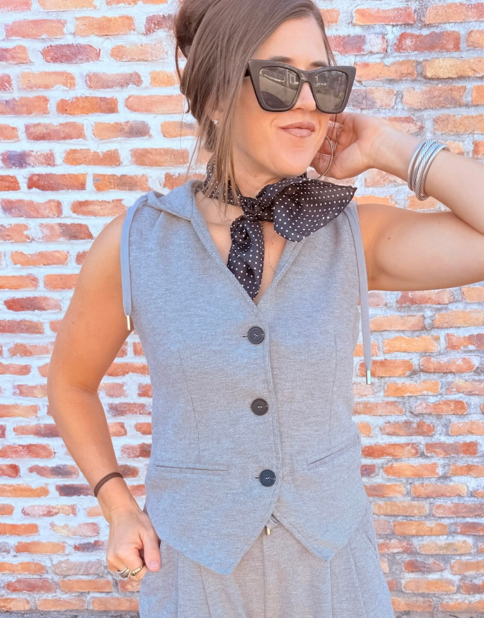 Button Down Vest Hoodie