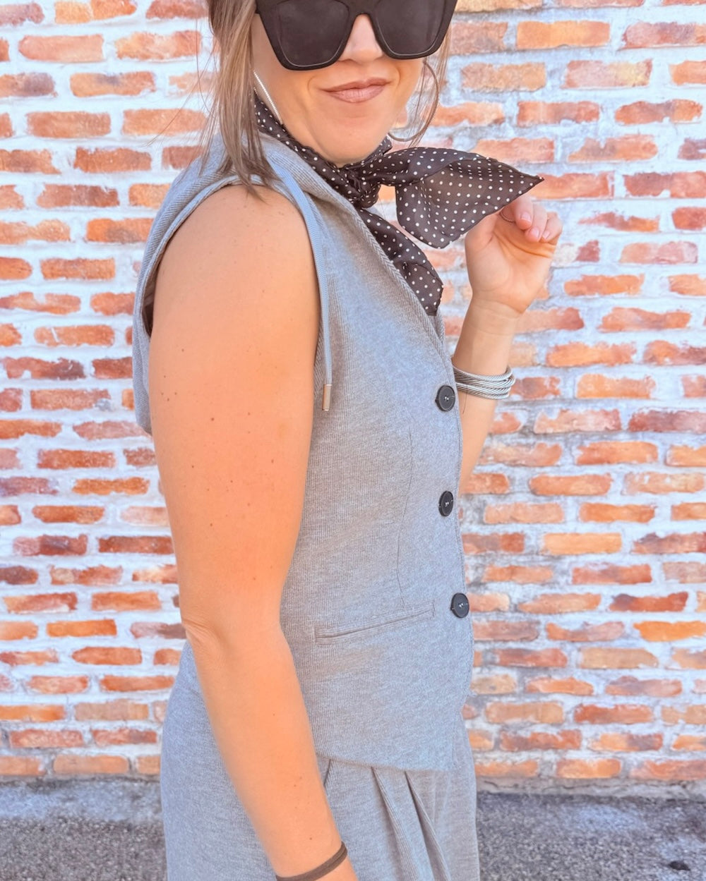 Button Down Vest Hoodie