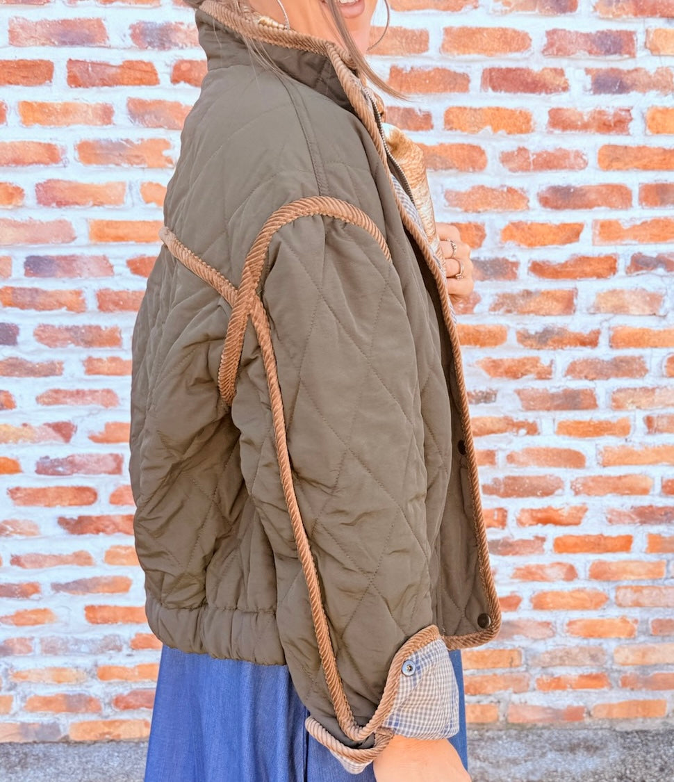 Corduroy Trim Jacket