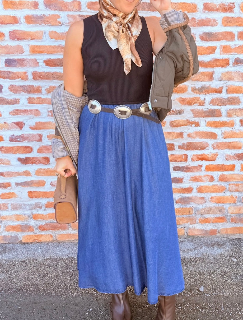 Maxi Mock Neck Sleeveless Dress