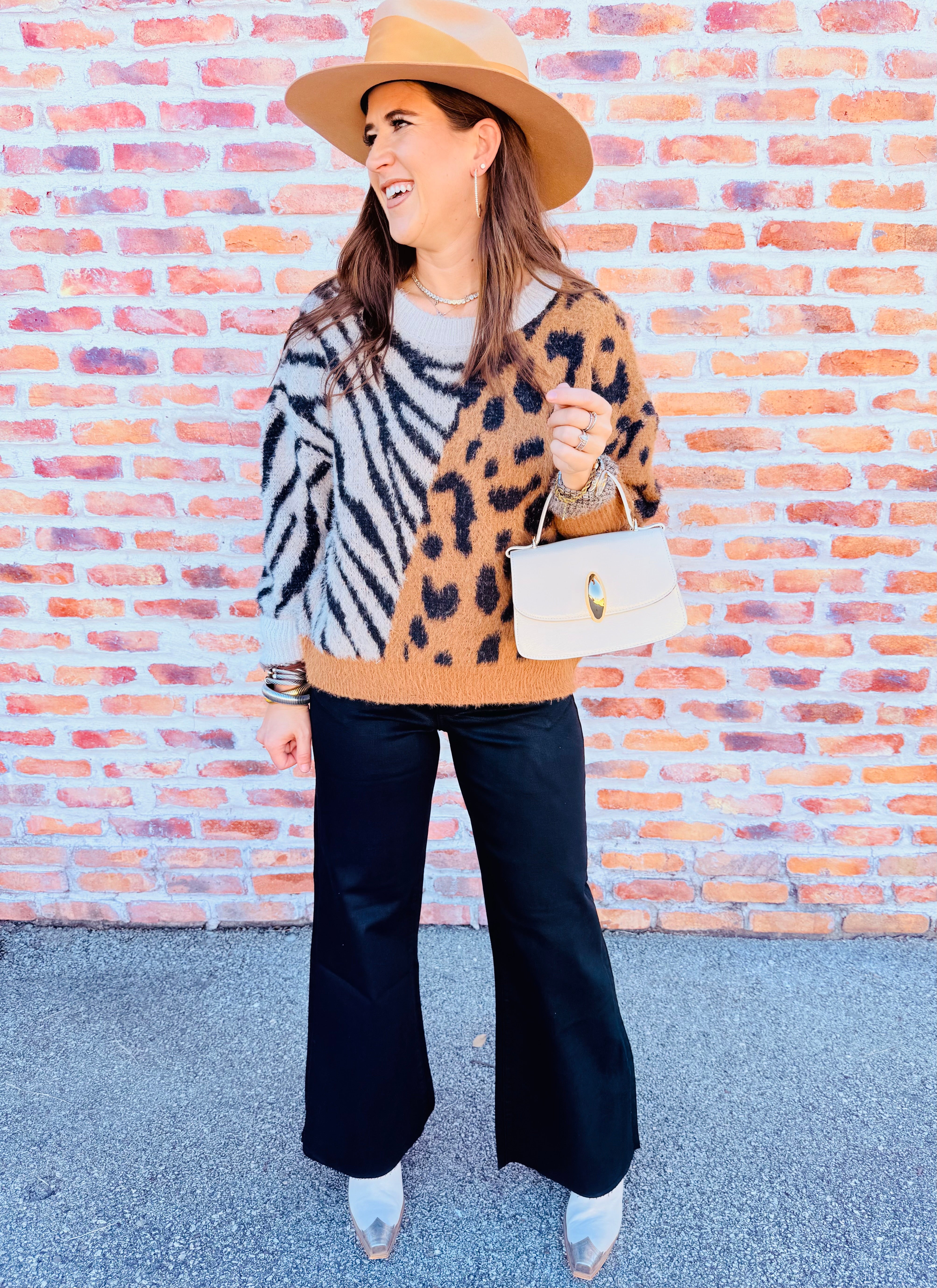 Animal Combo Print Sweater
