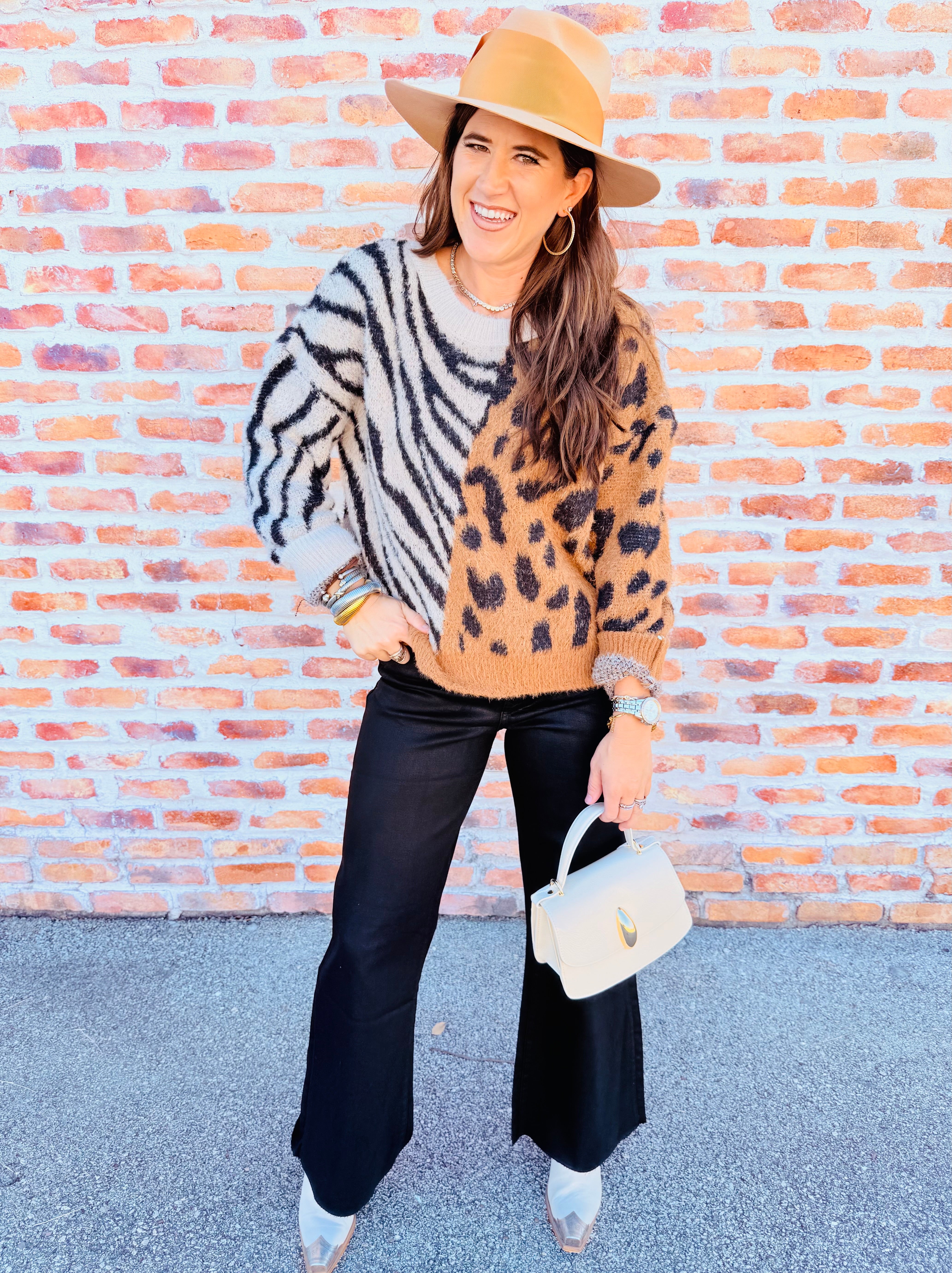 Animal Combo Print Sweater