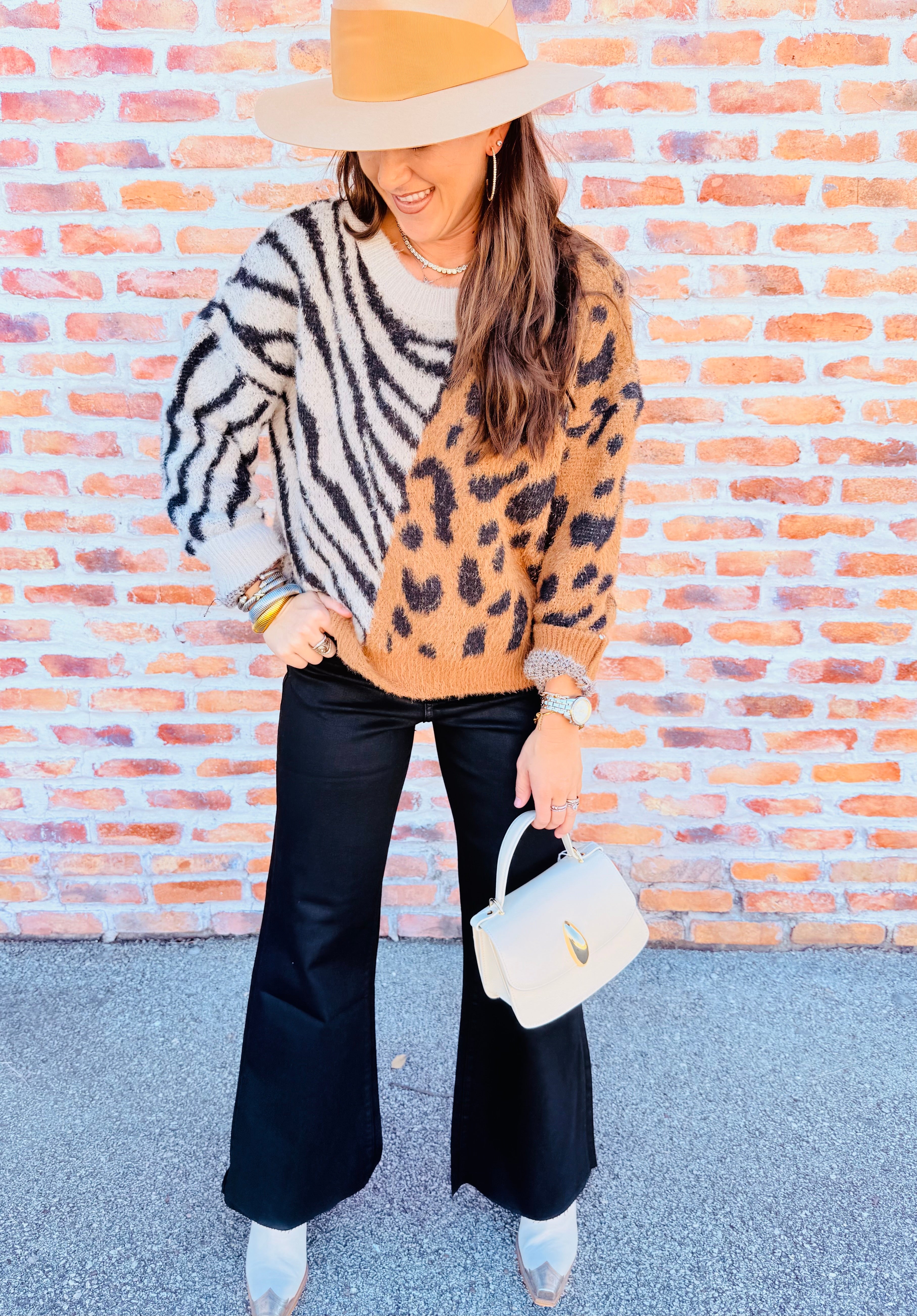 Animal Combo Print Sweater