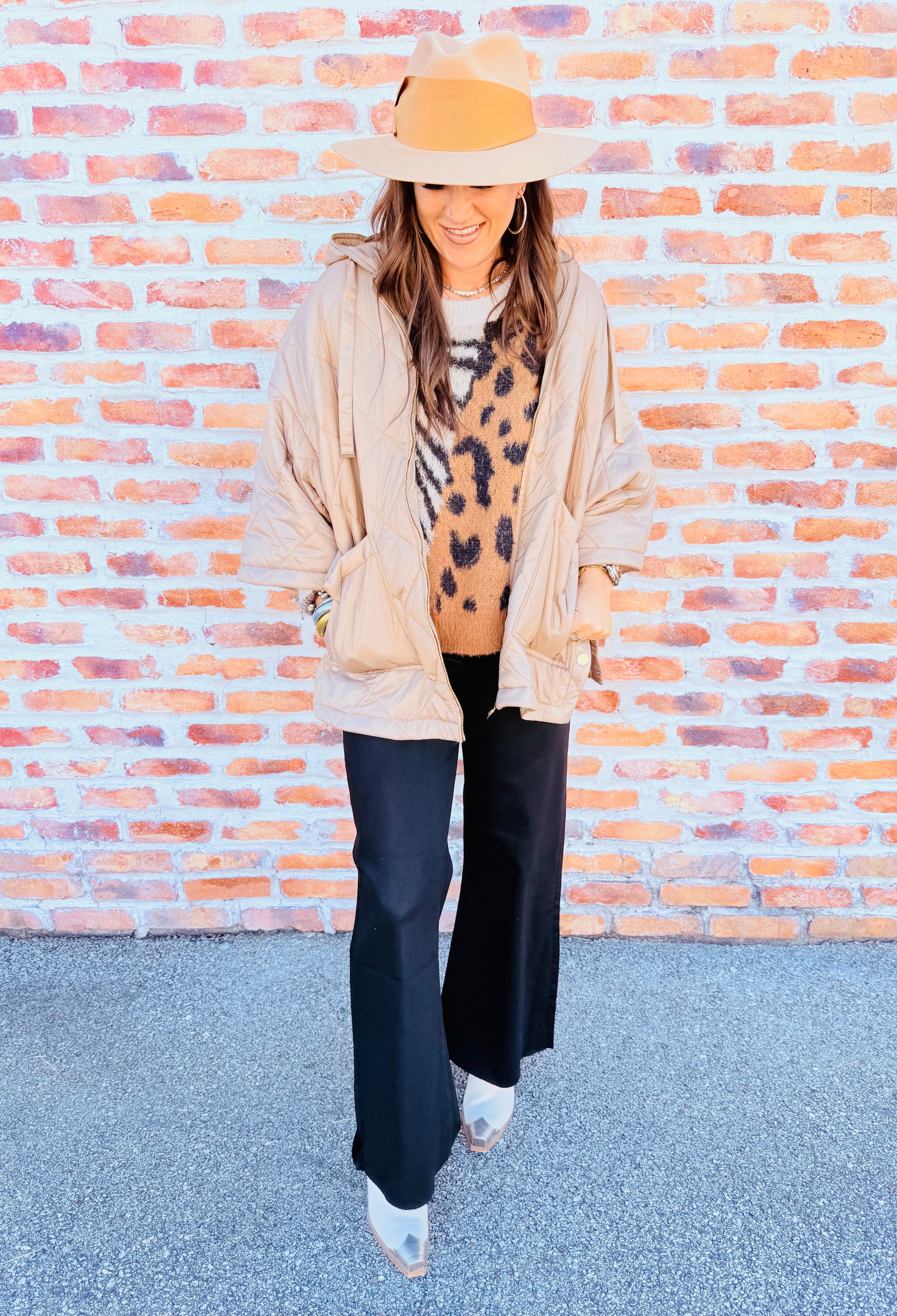 Diamond Quilt Hooded Jacket