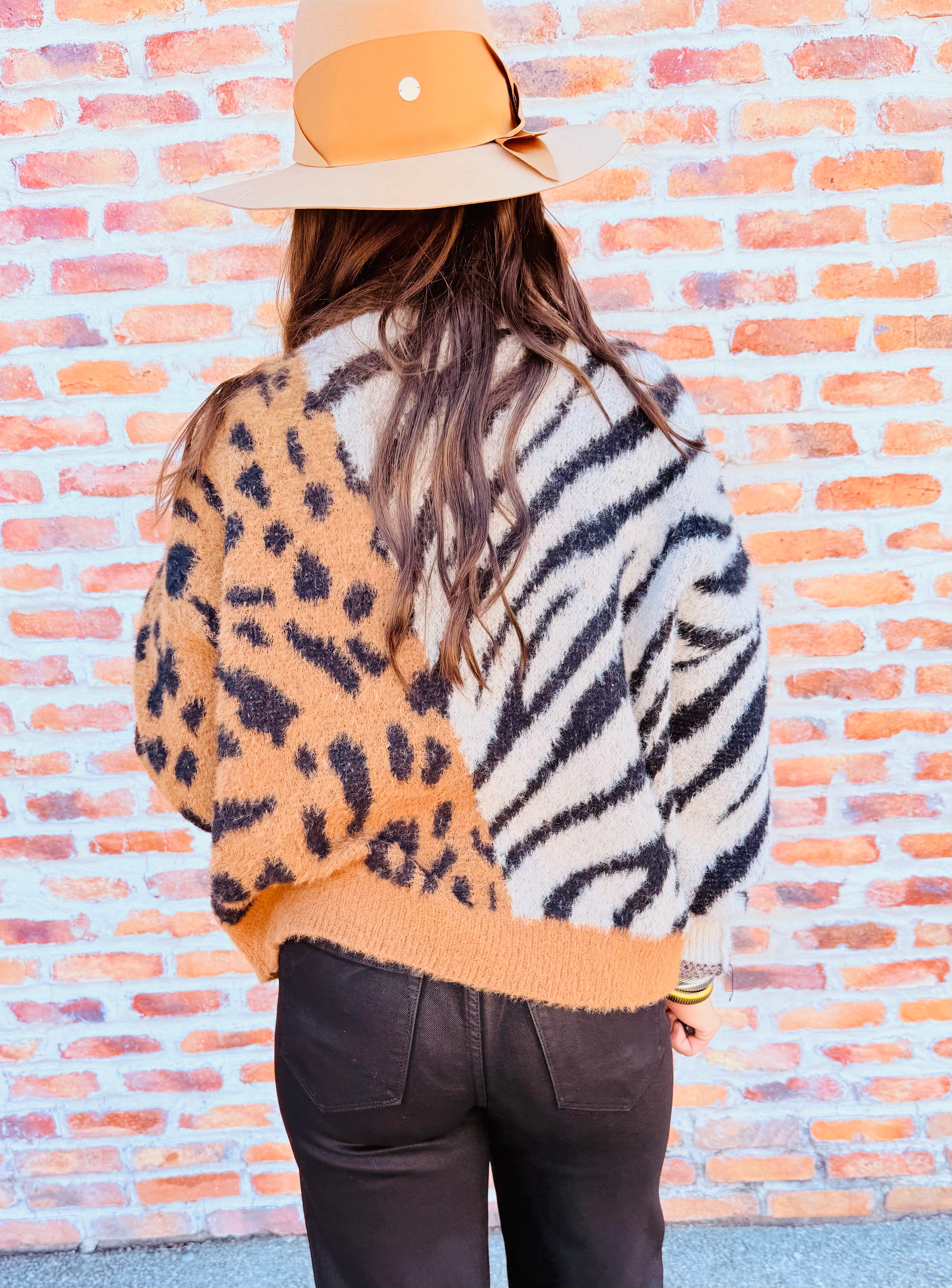 Animal Combo Print Sweater