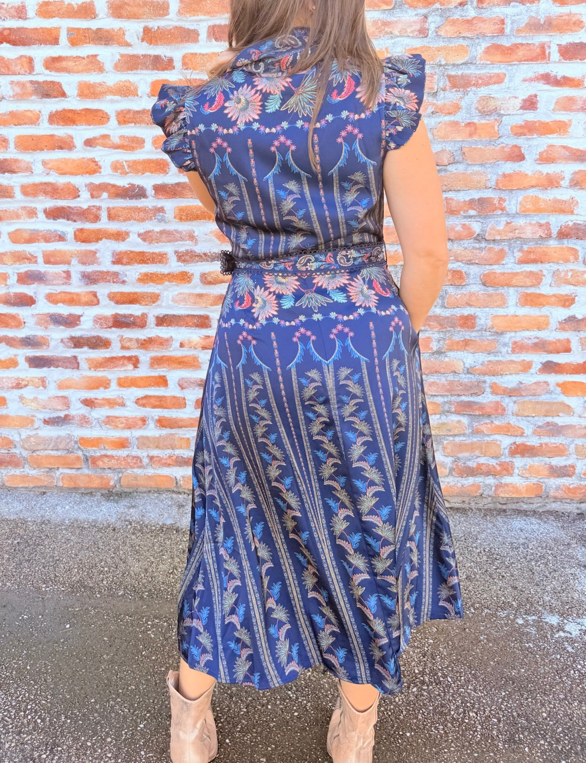 Karly Ruffled Shirt Midi Dress