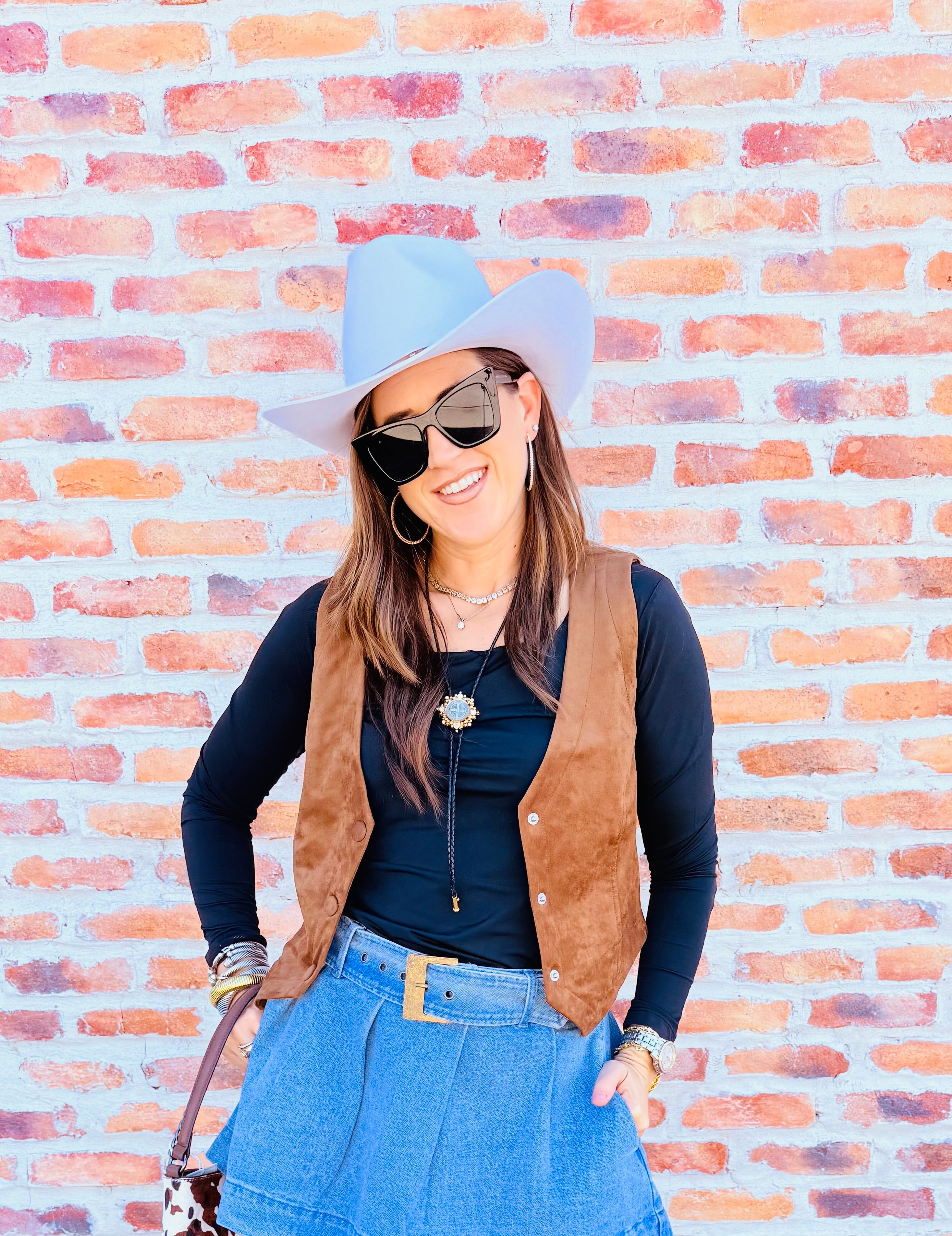 Drea Cropped Suede Vest