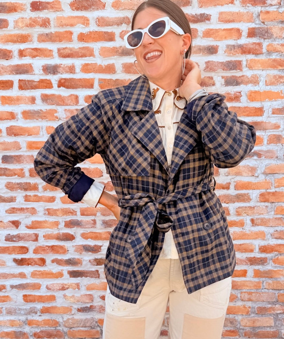 Nora Double Breasted Half Trench Jacket
