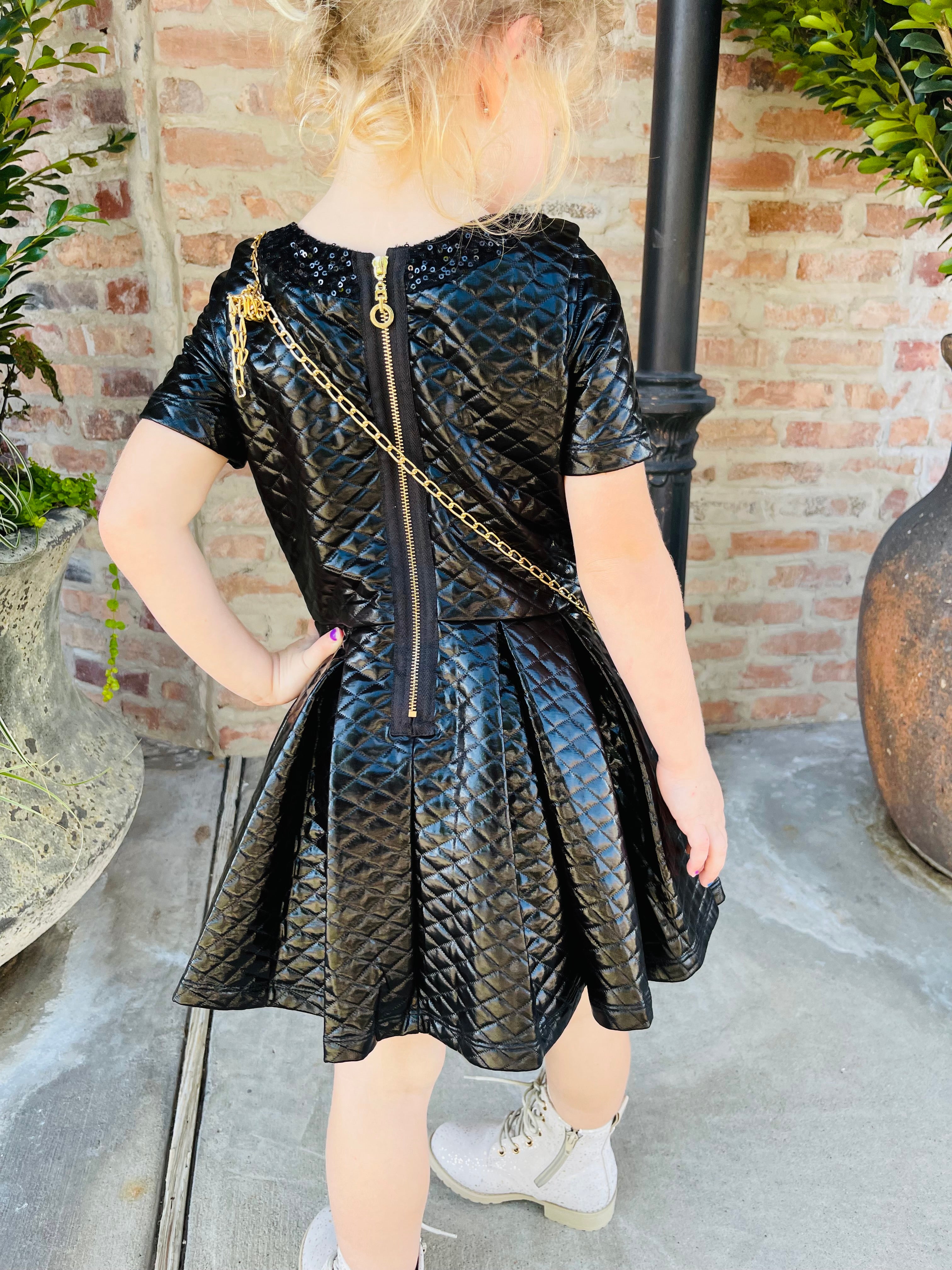 Quilted Dress W/Double Zip