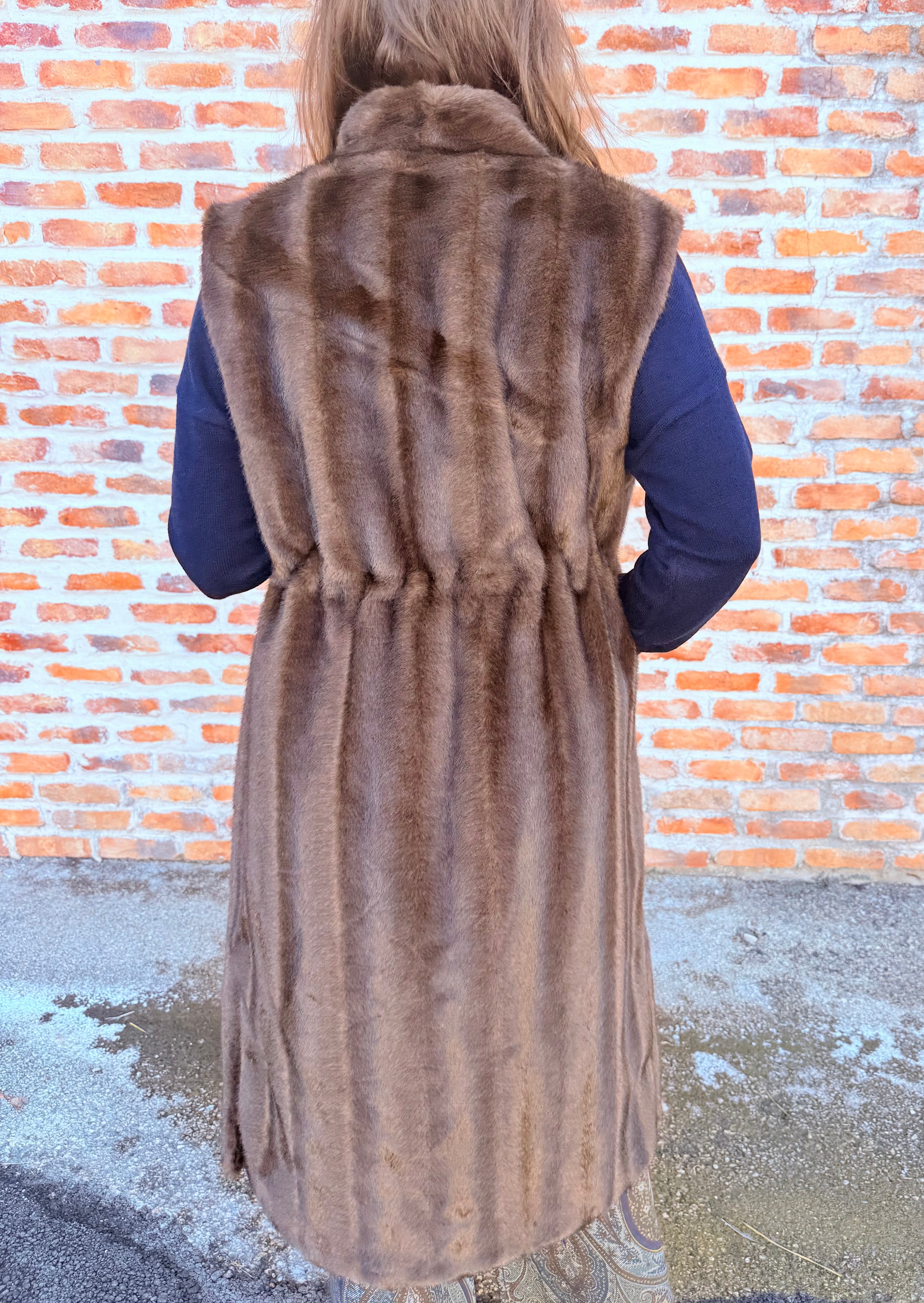 Straight Fit Faux Fur Vest