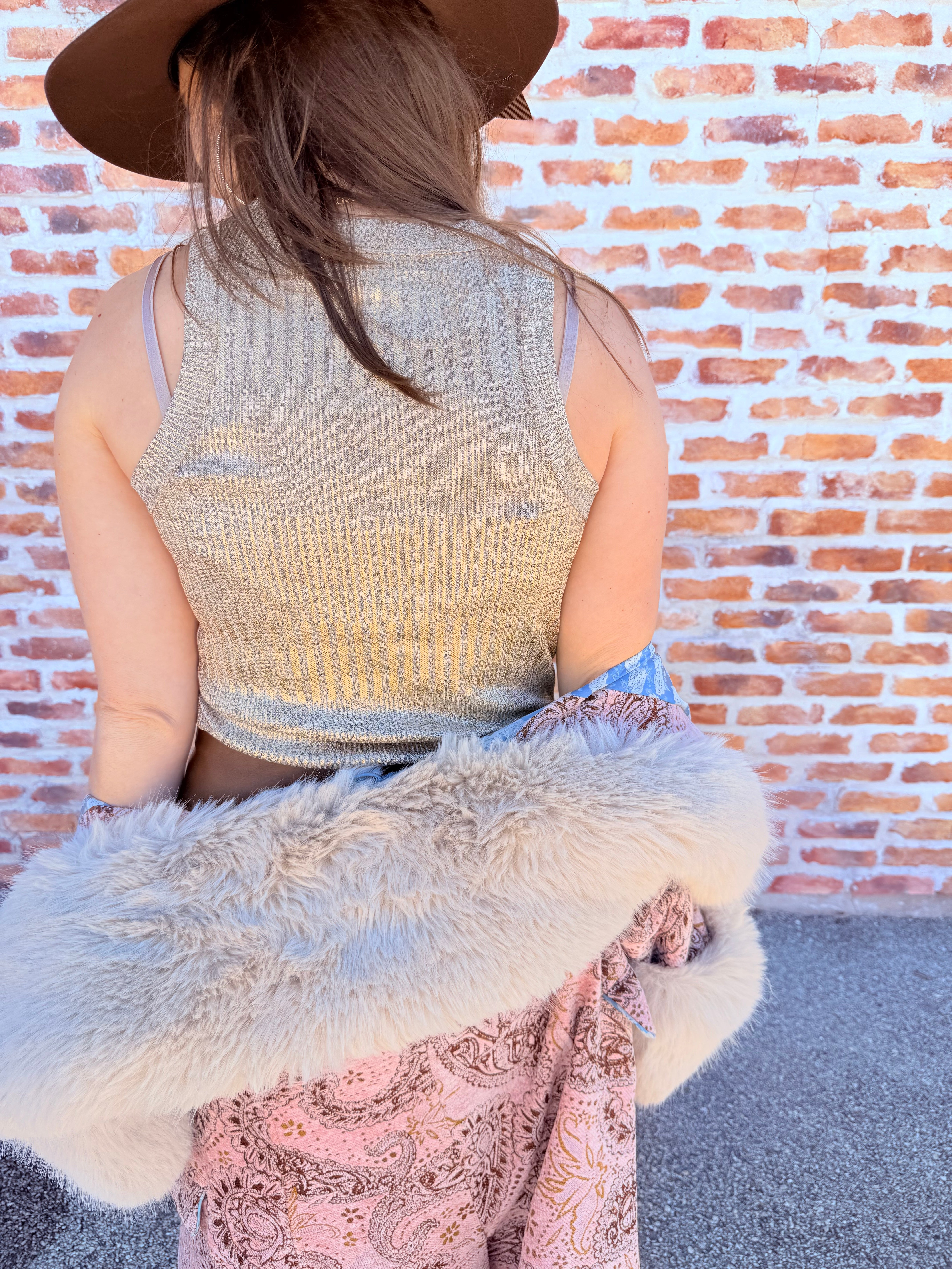 Pamela Gold Foil Tank