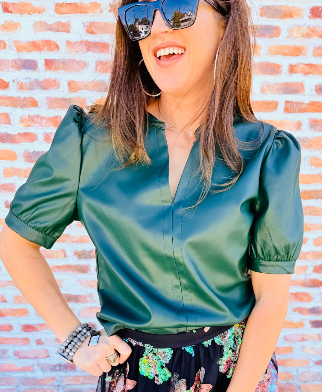 Kalia Faux Leather Top