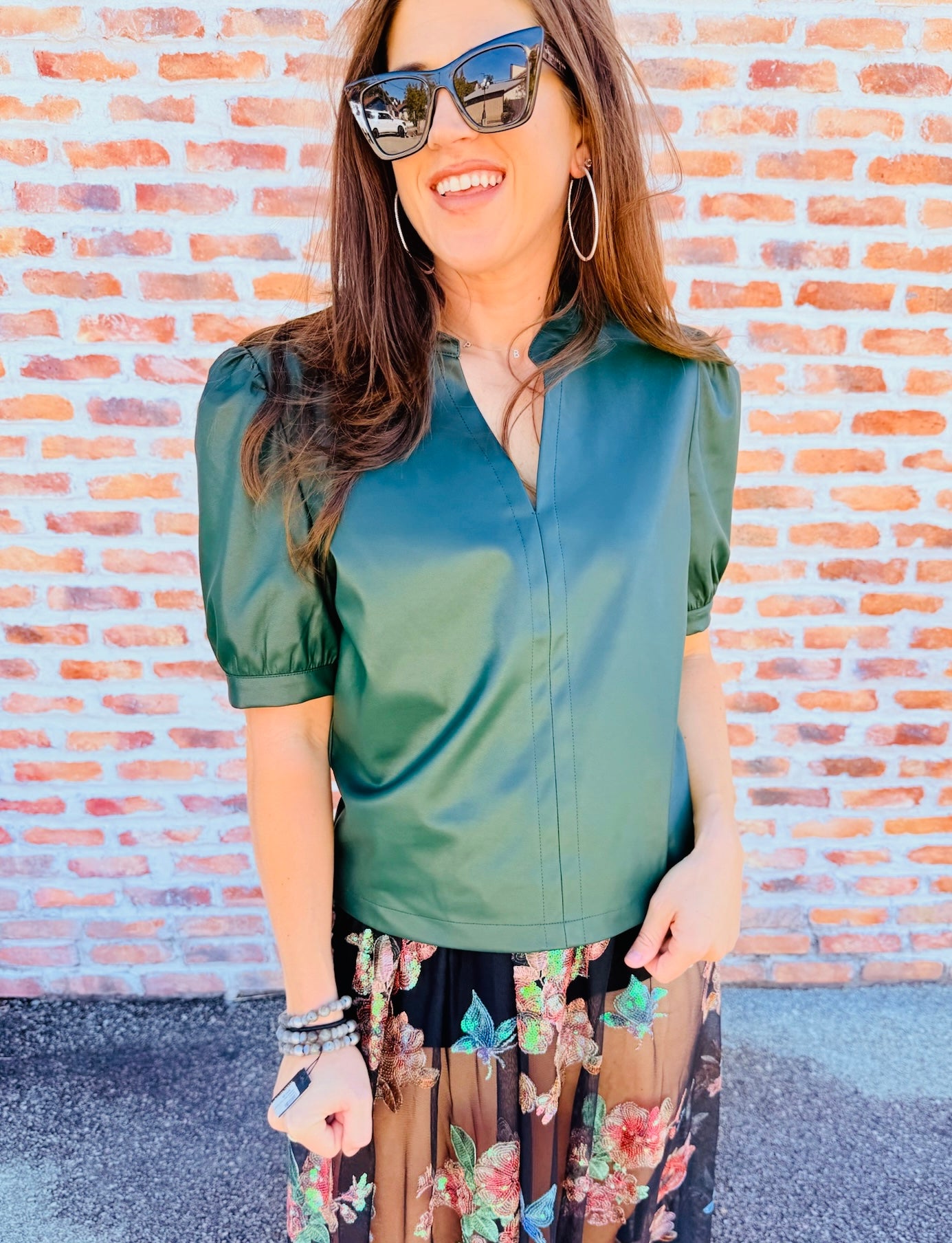 Kalia Faux Leather Top