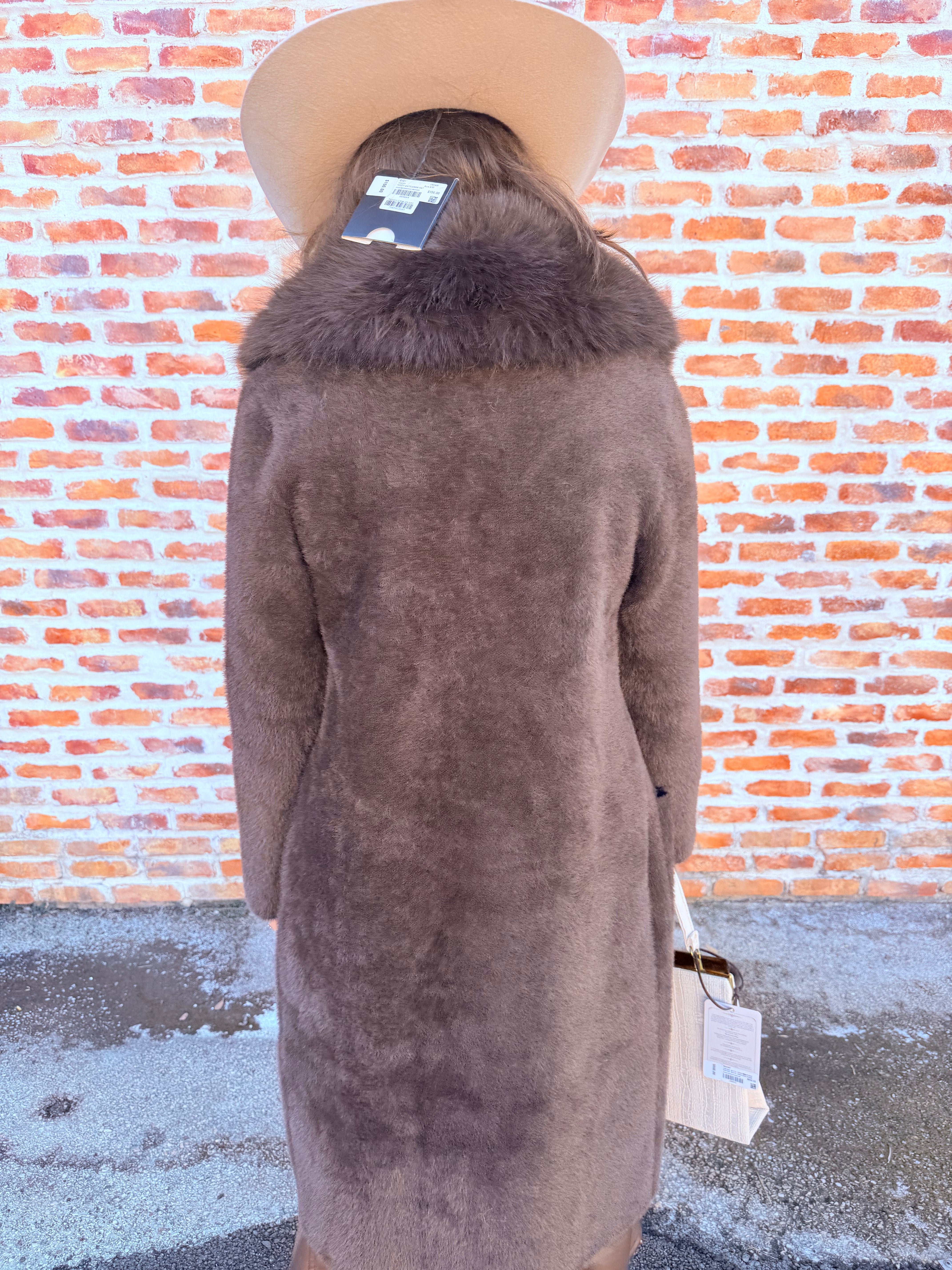 Detachable Faux-Fur Shawl Collar Coat