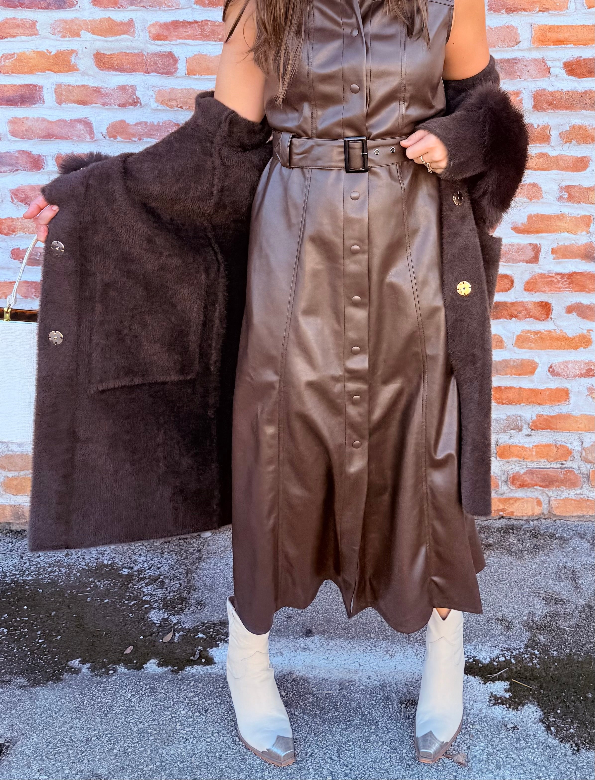 Detachable Faux-Fur Shawl Collar Coat