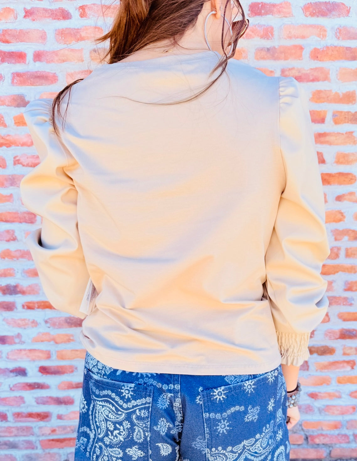 Giovana Leather Sleeve Top