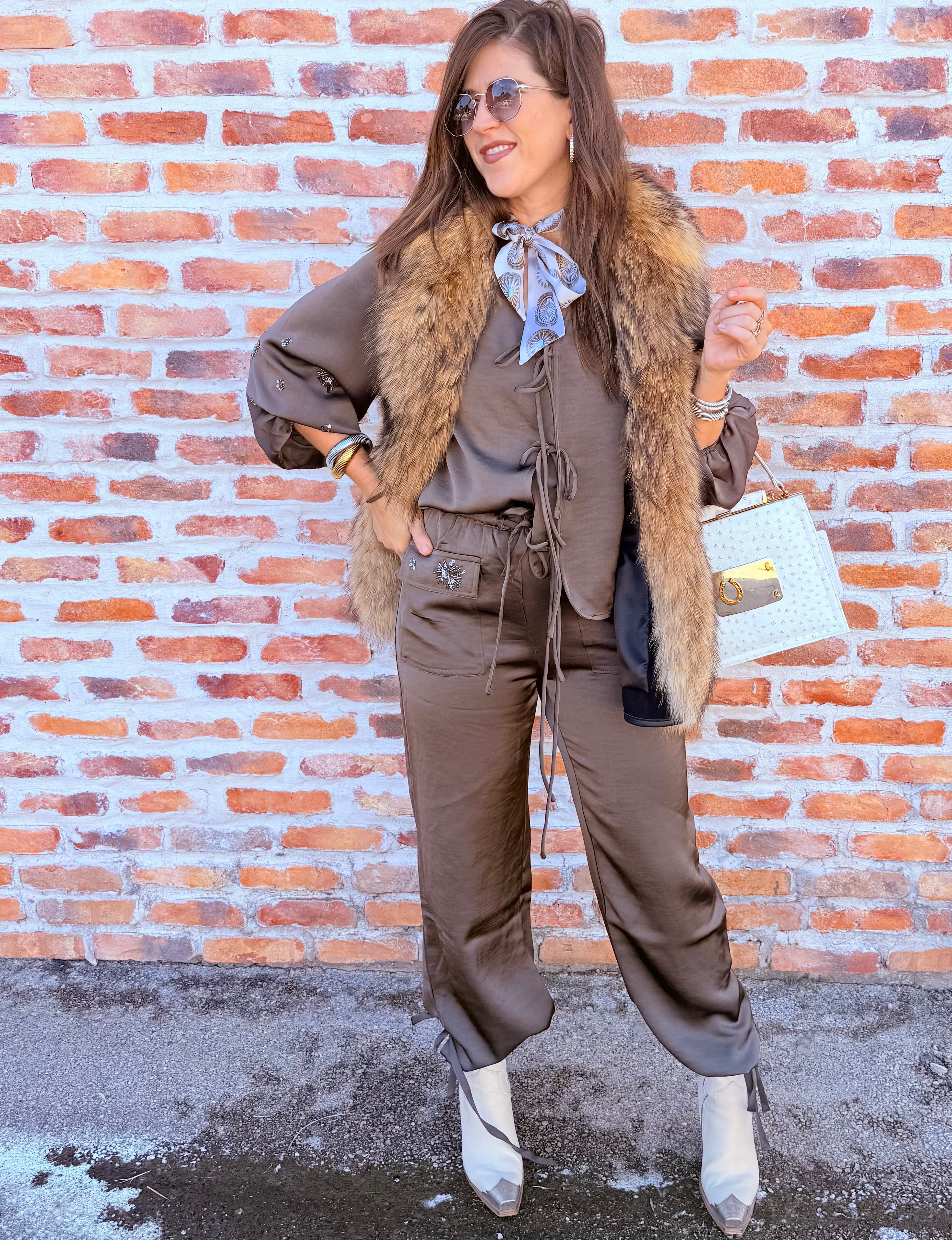 Pants With Sequin Appliques