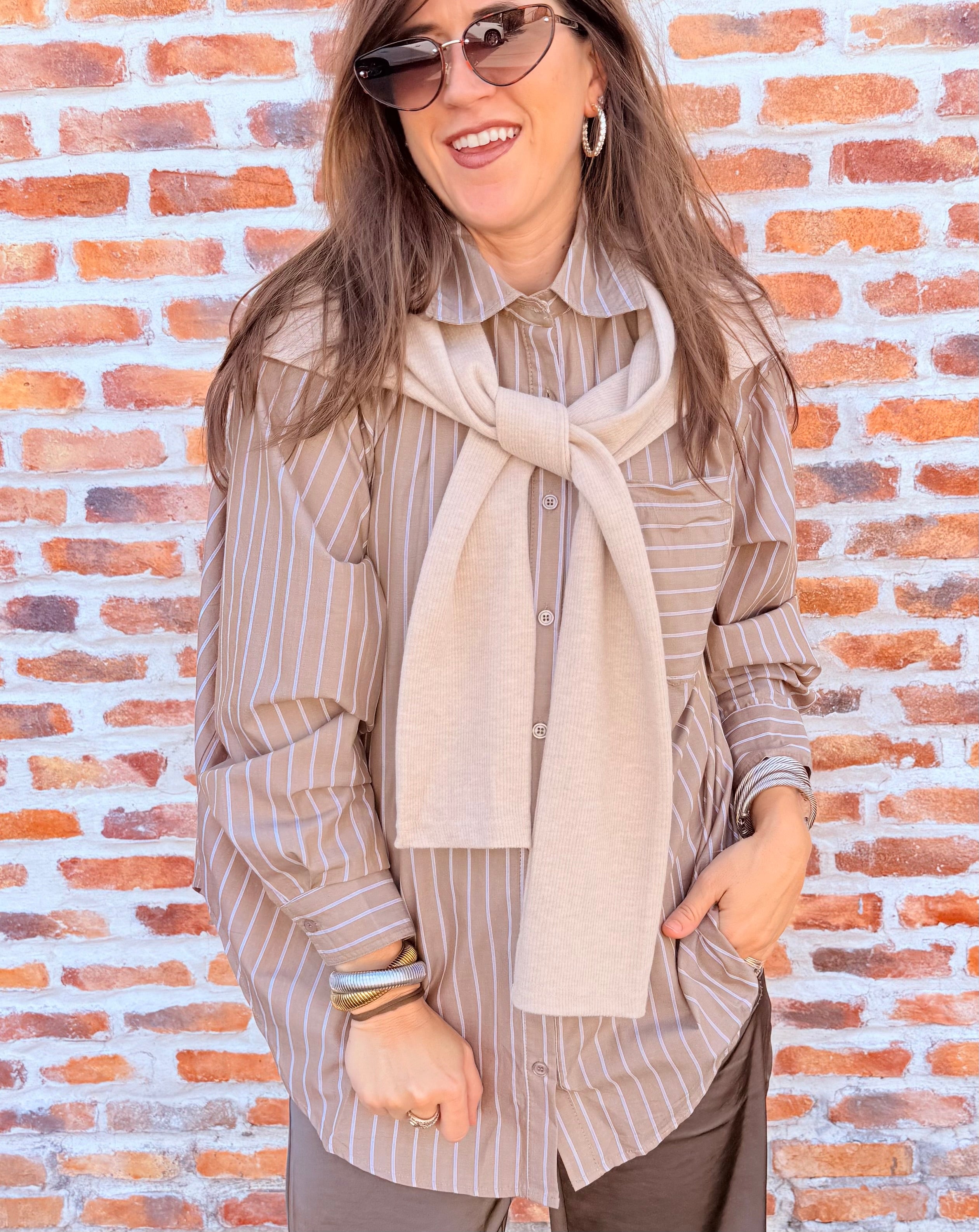 Hailey Stripe Poplin Sweater