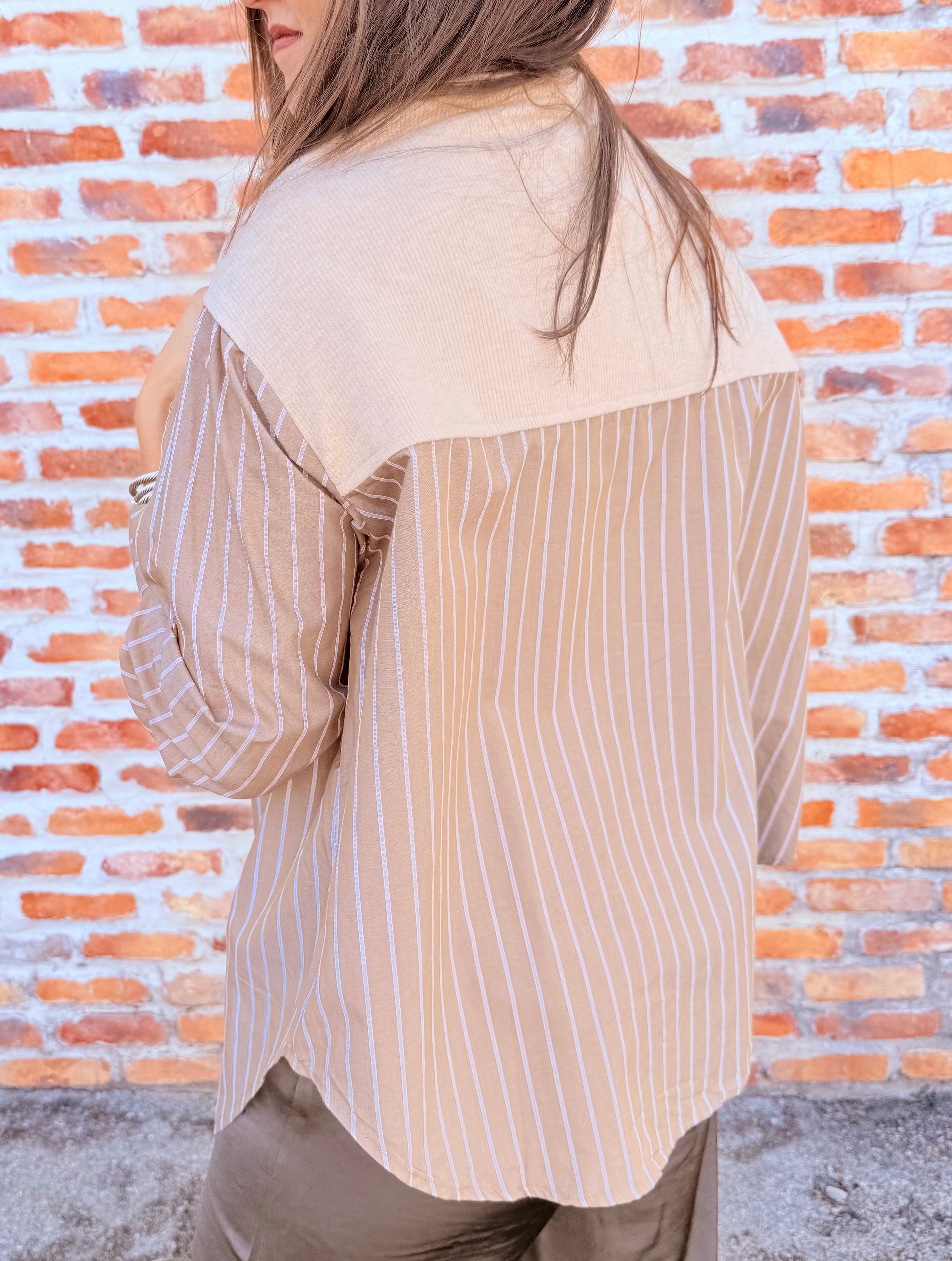 Hailey Stripe Poplin Sweater