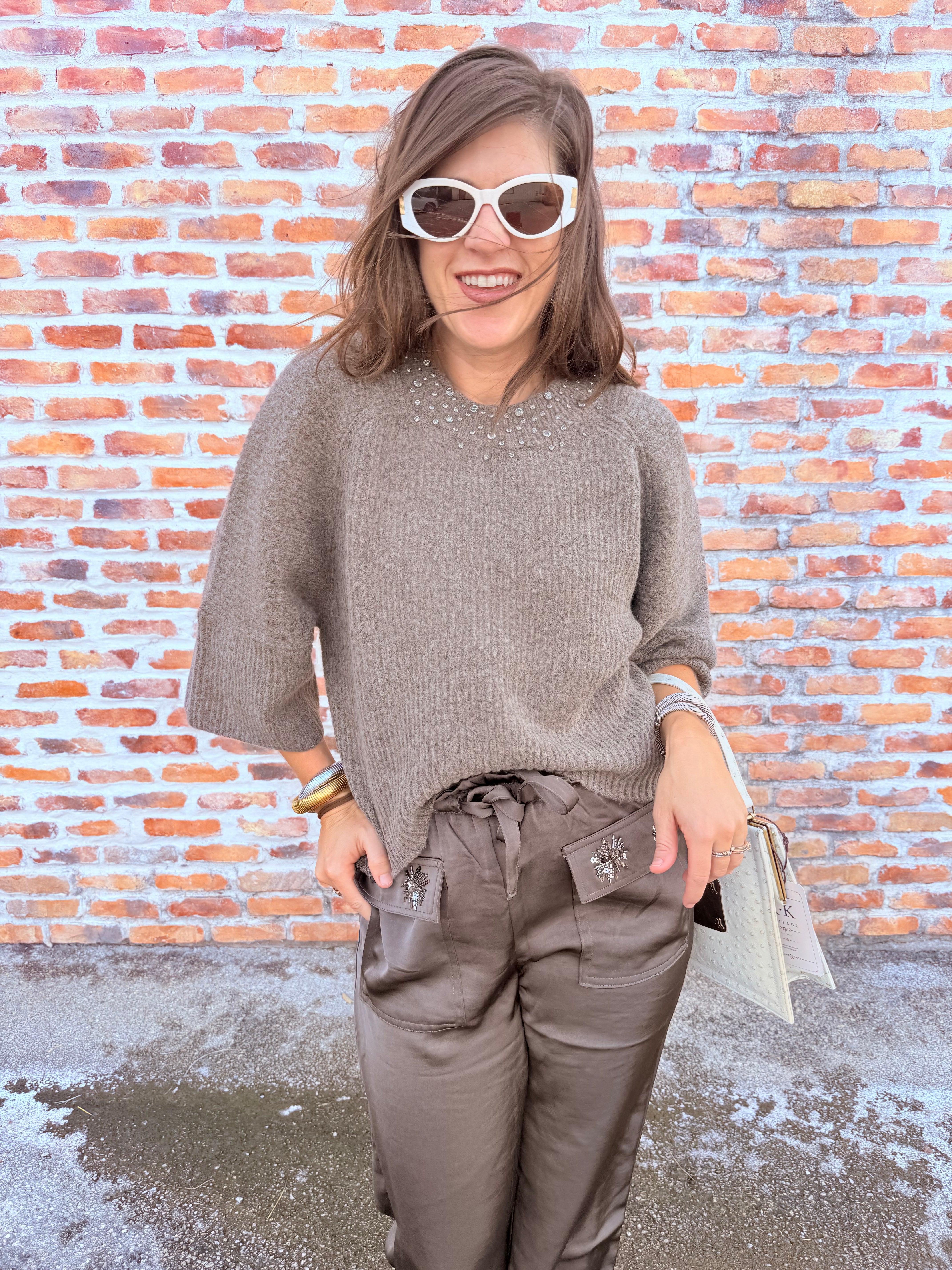 Sweater With Wool And Appliques