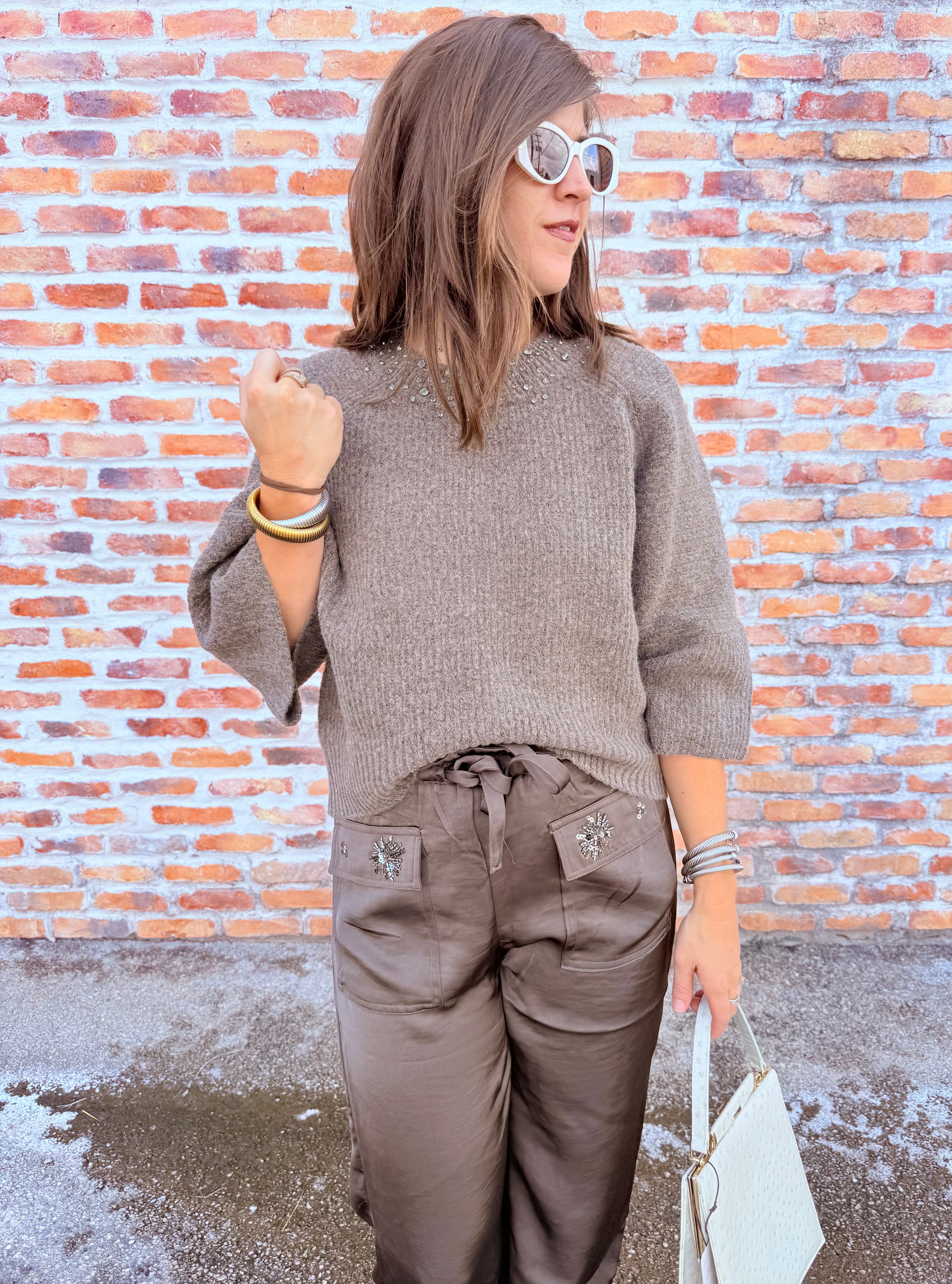 Sweater With Wool And Appliques