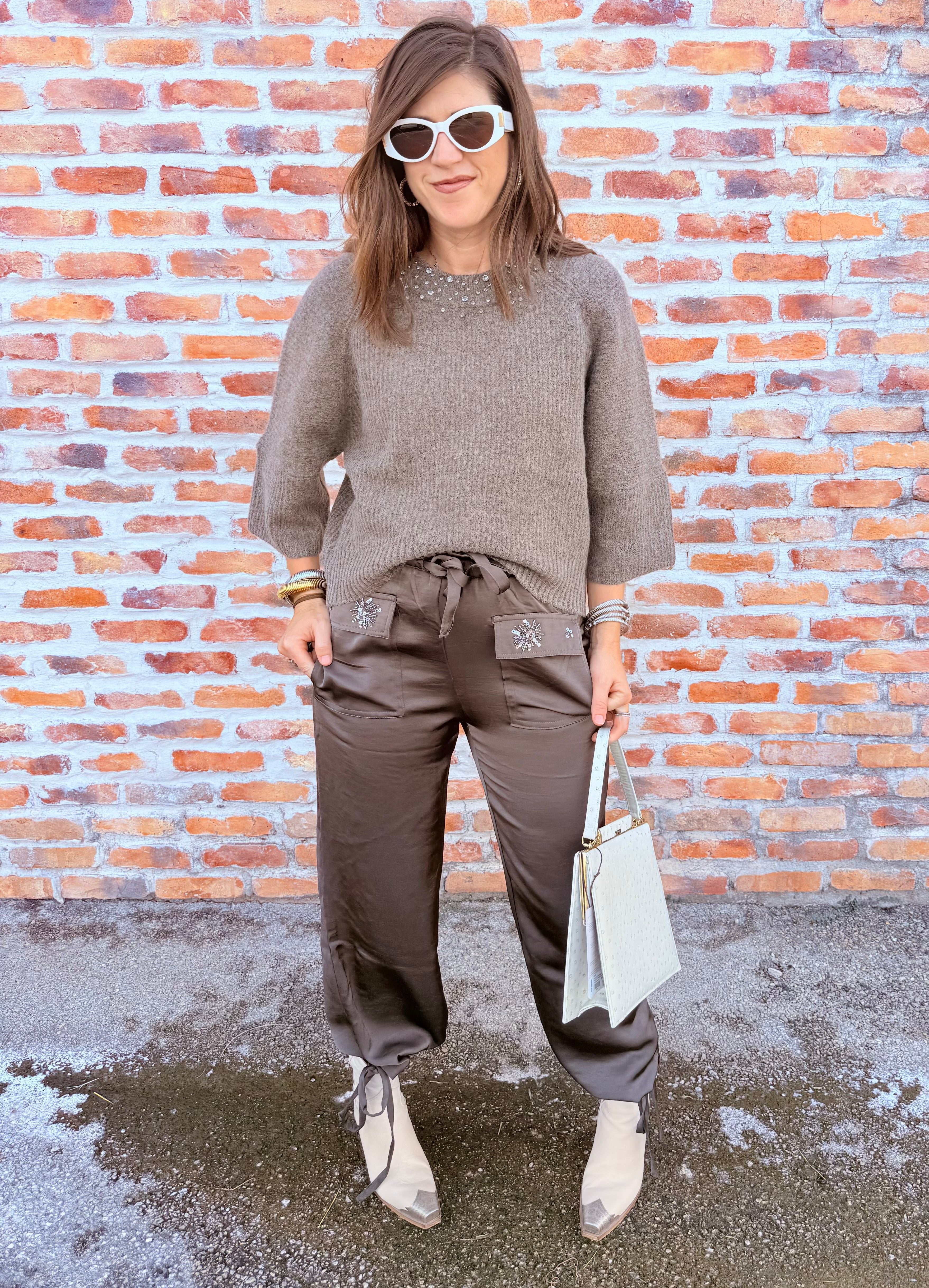 Sweater With Wool And Appliques