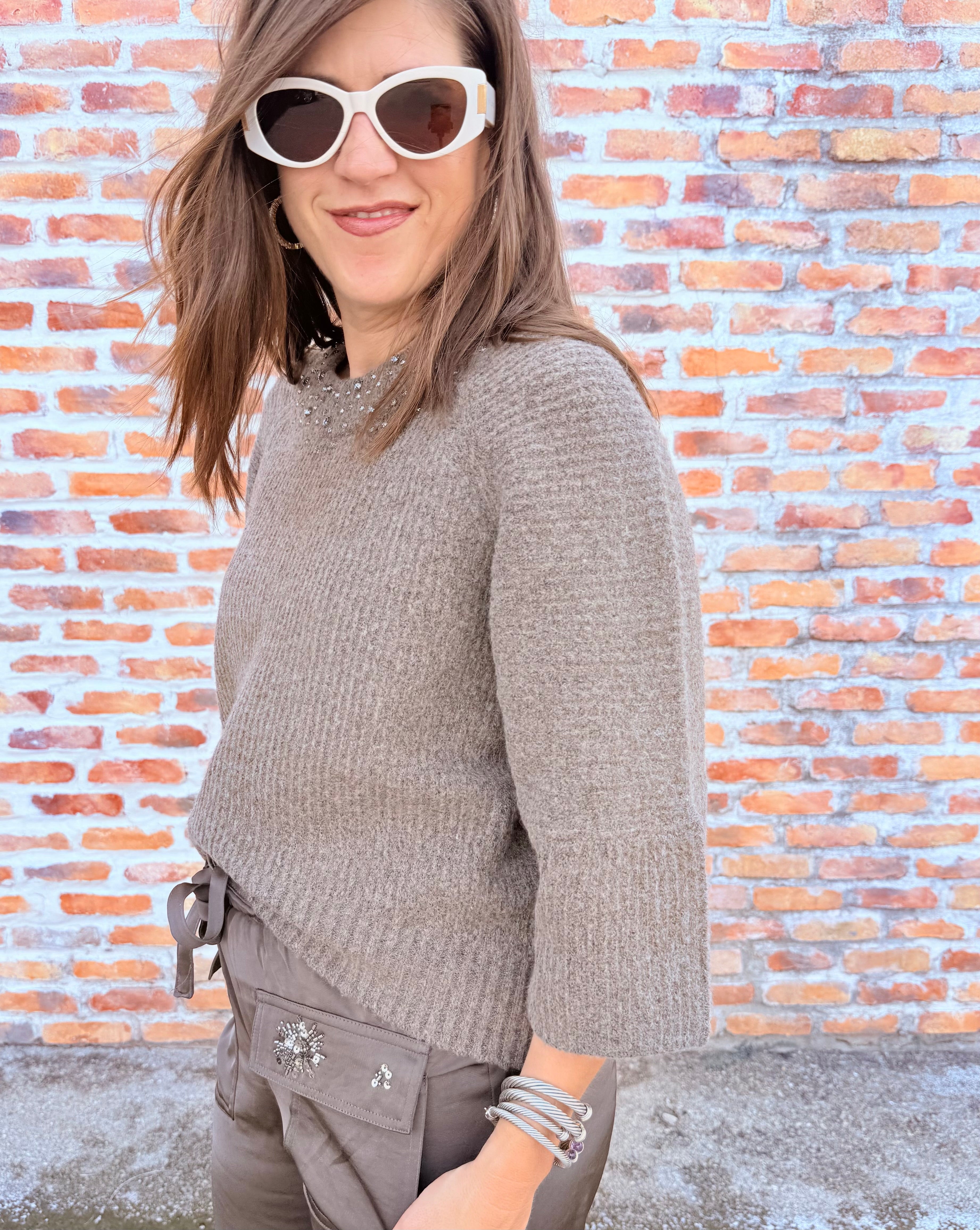 Sweater With Wool And Appliques