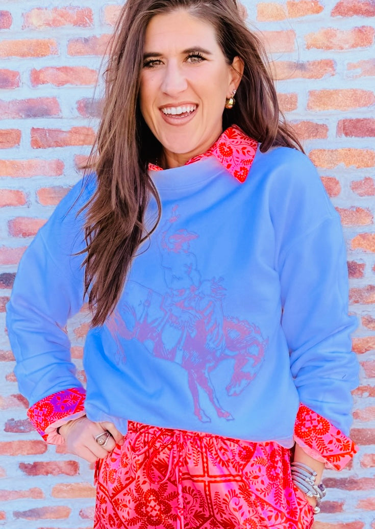 Bucking Cowboy Long Sleeve Sweatshirt