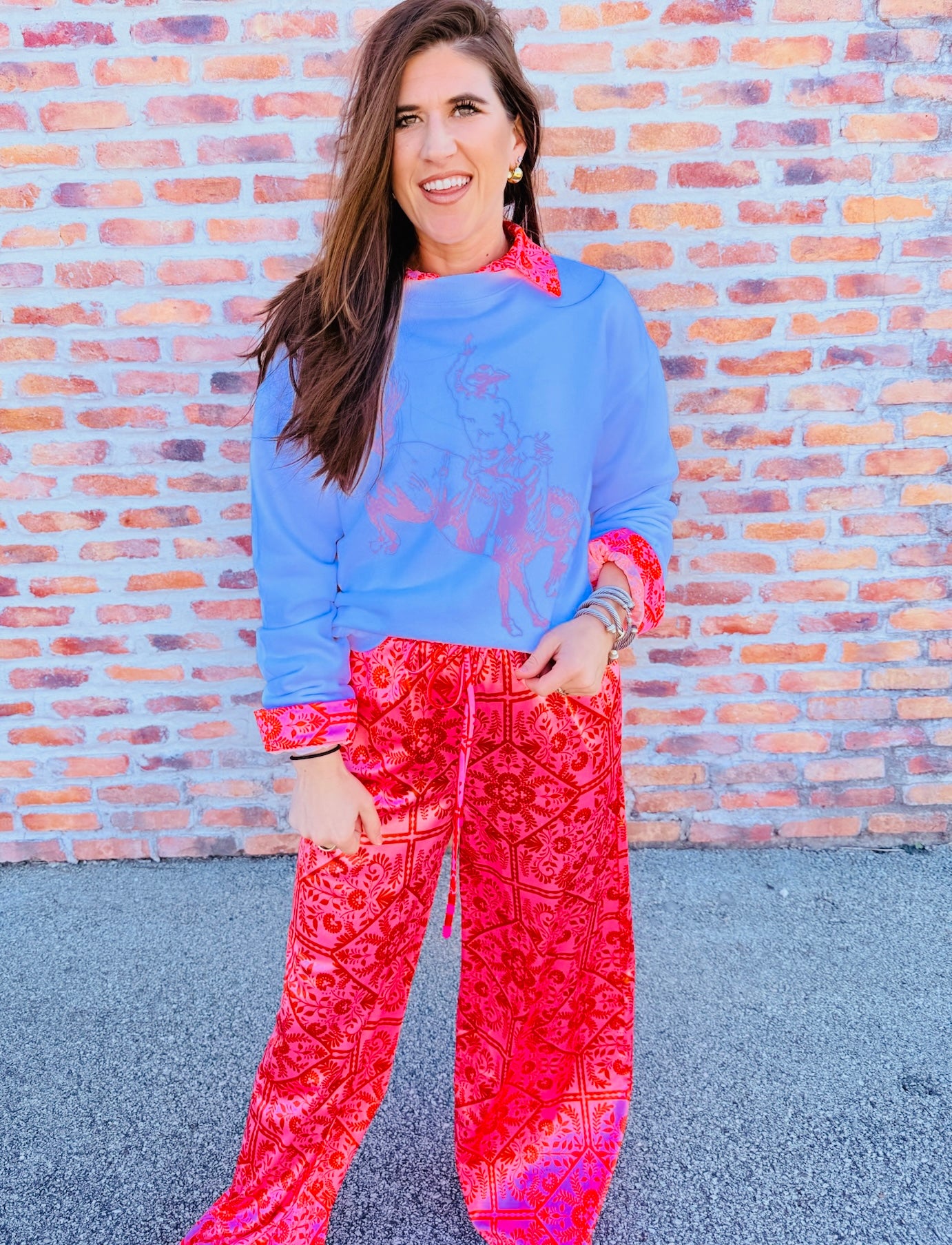 Bucking Cowboy Long Sleeve Sweatshirt