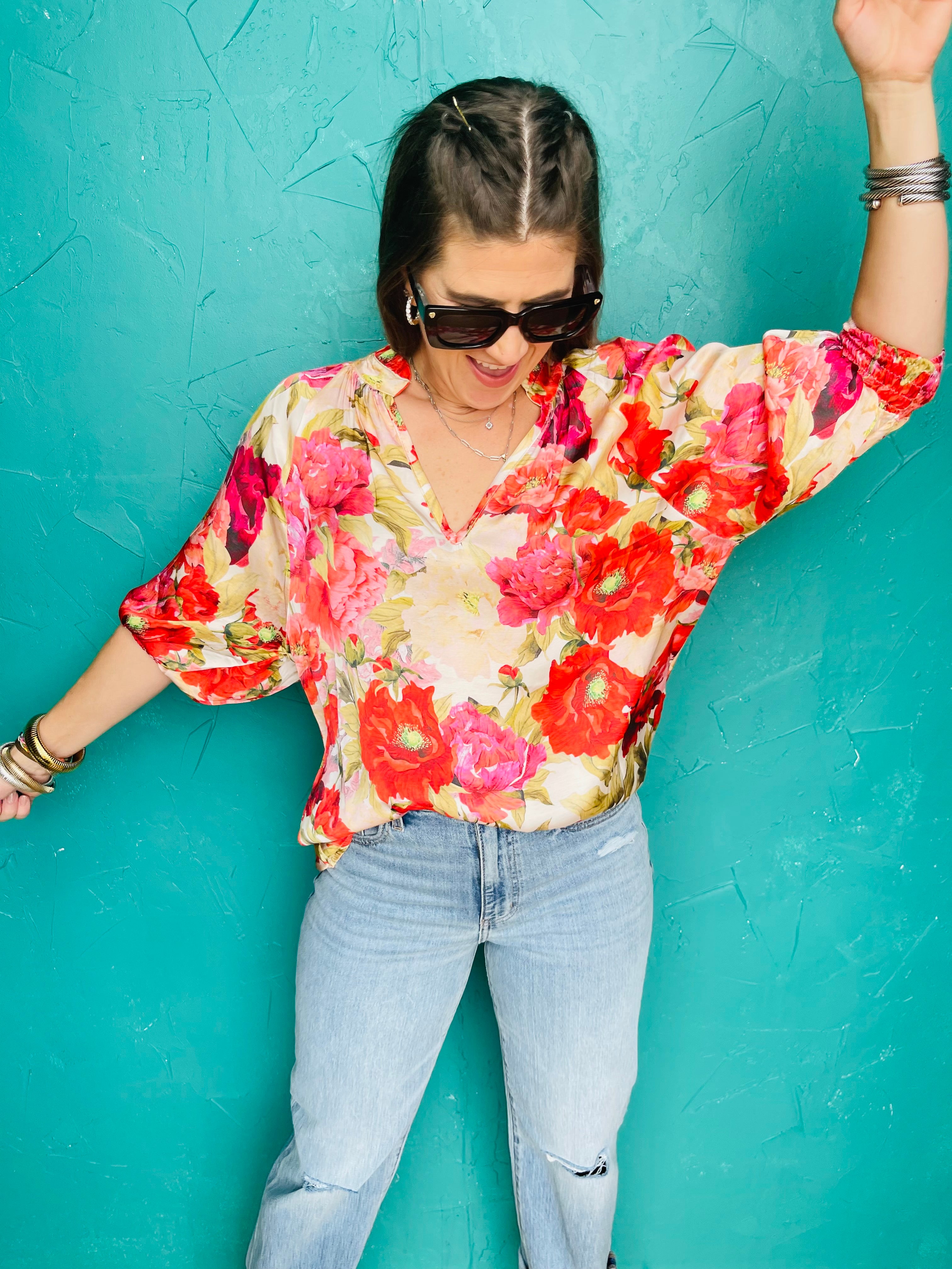 Andrea Floral Top