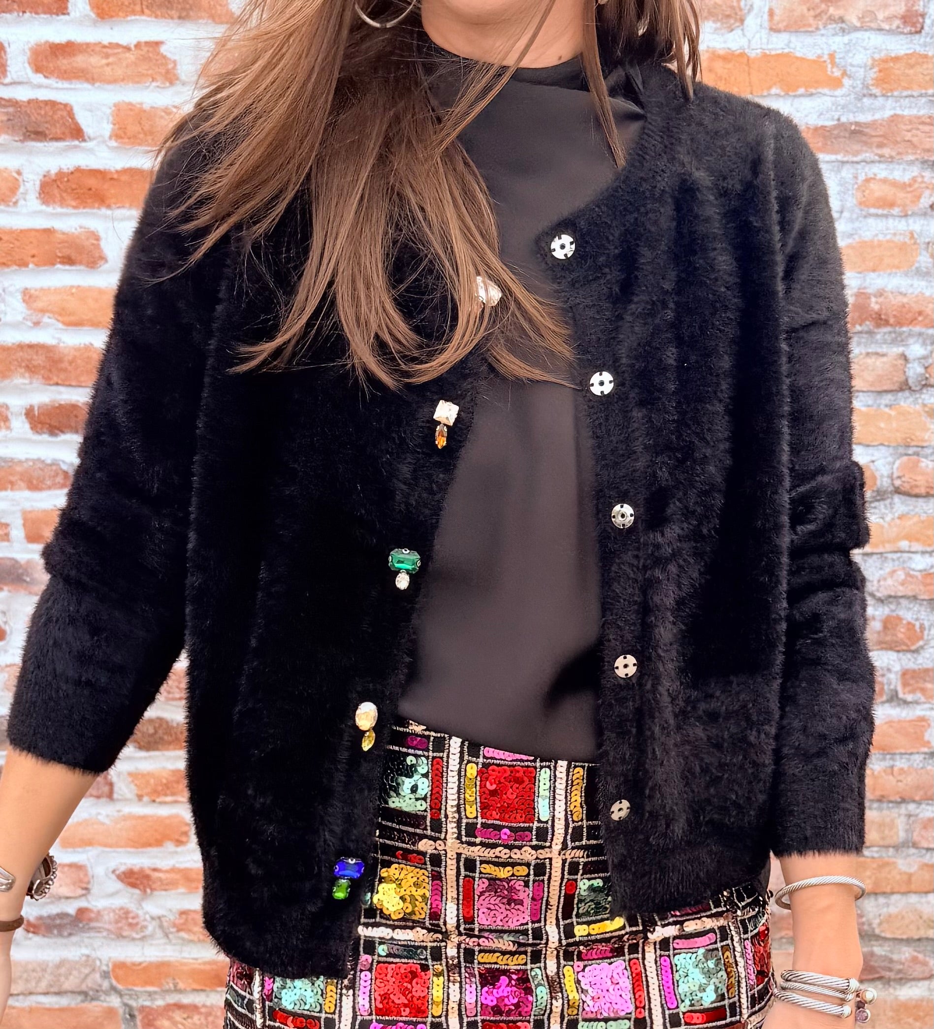 Bejeweled Crewneck Cardigan