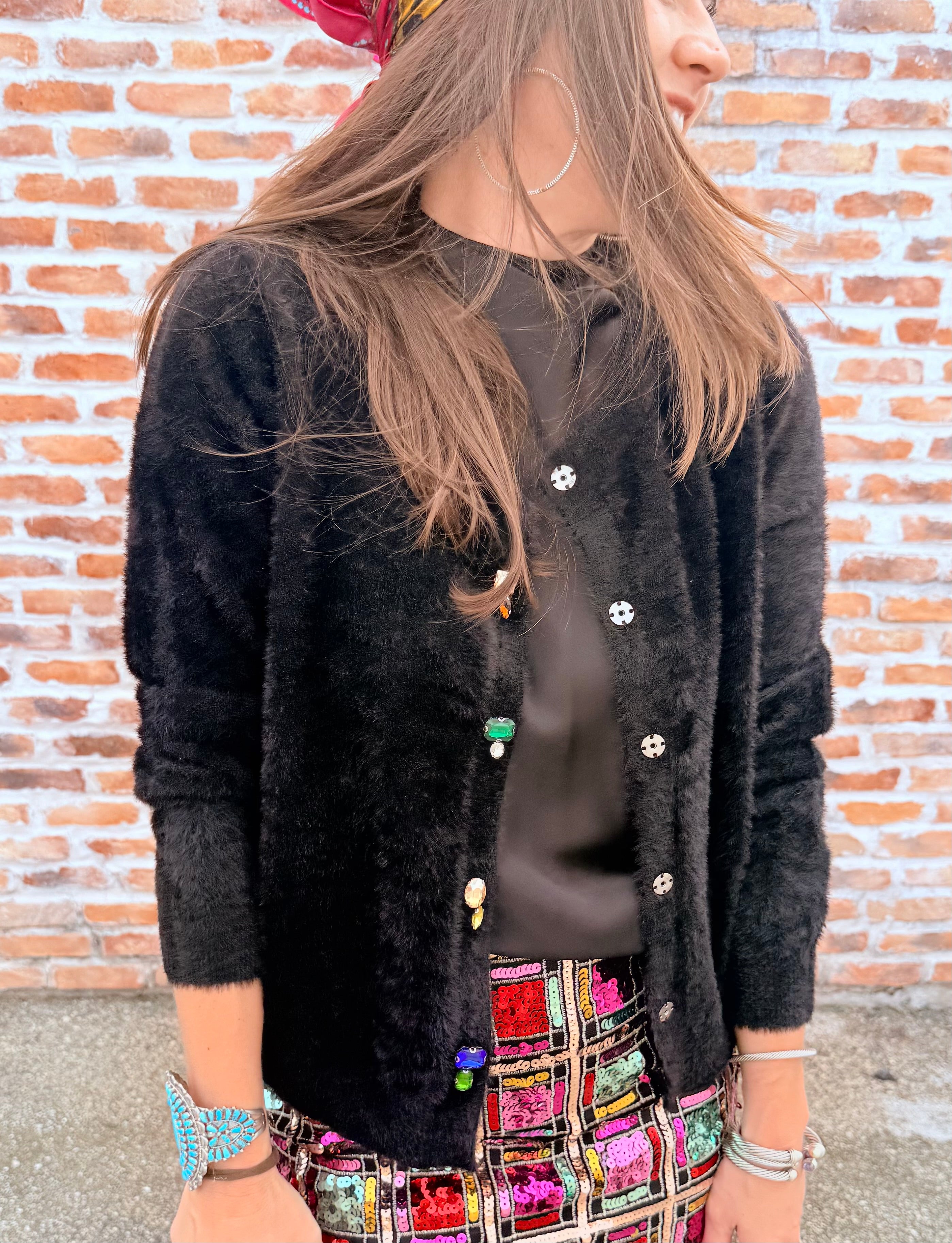 Bejeweled Crewneck Cardigan