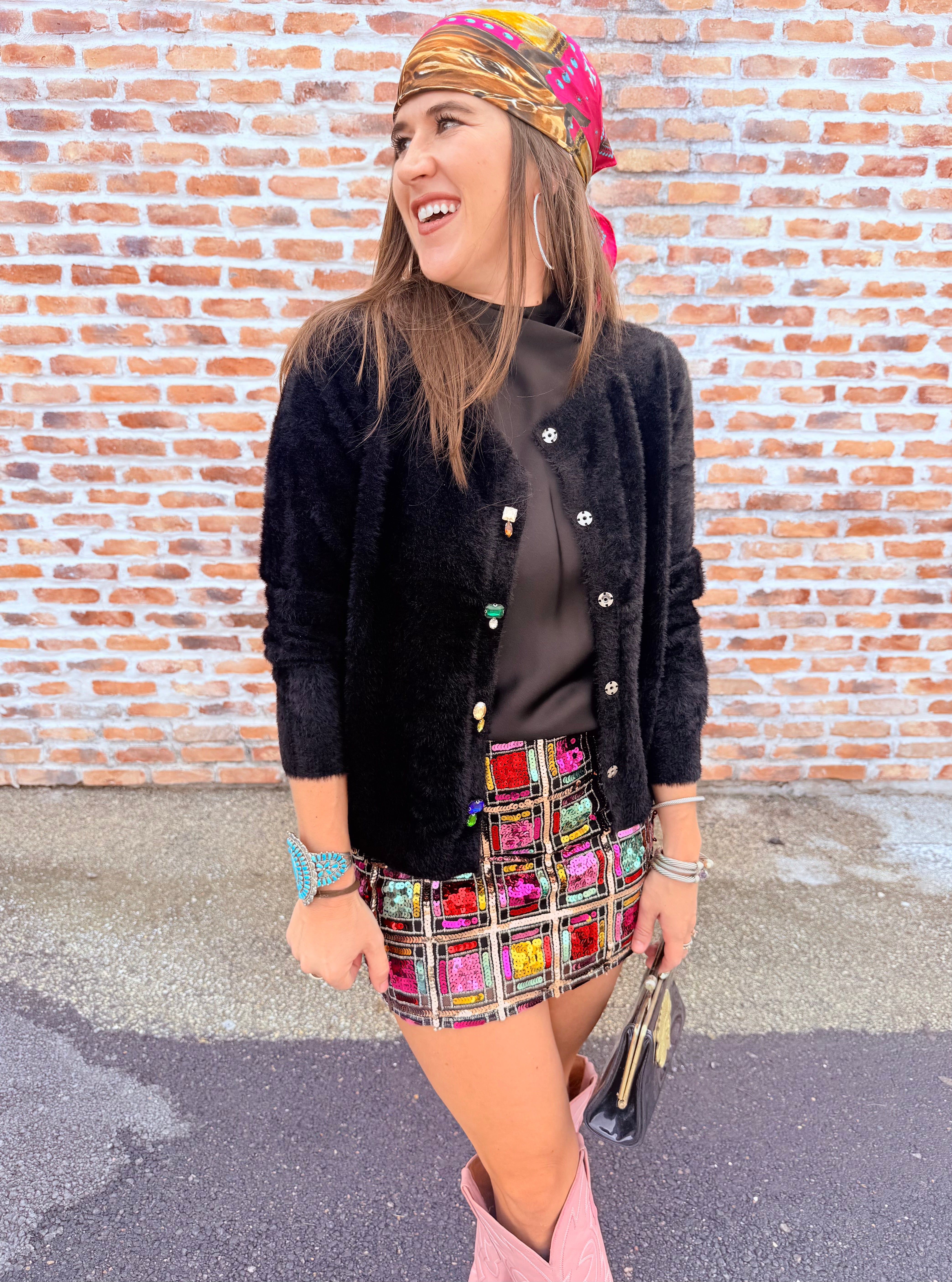 Bejeweled Crewneck Cardigan