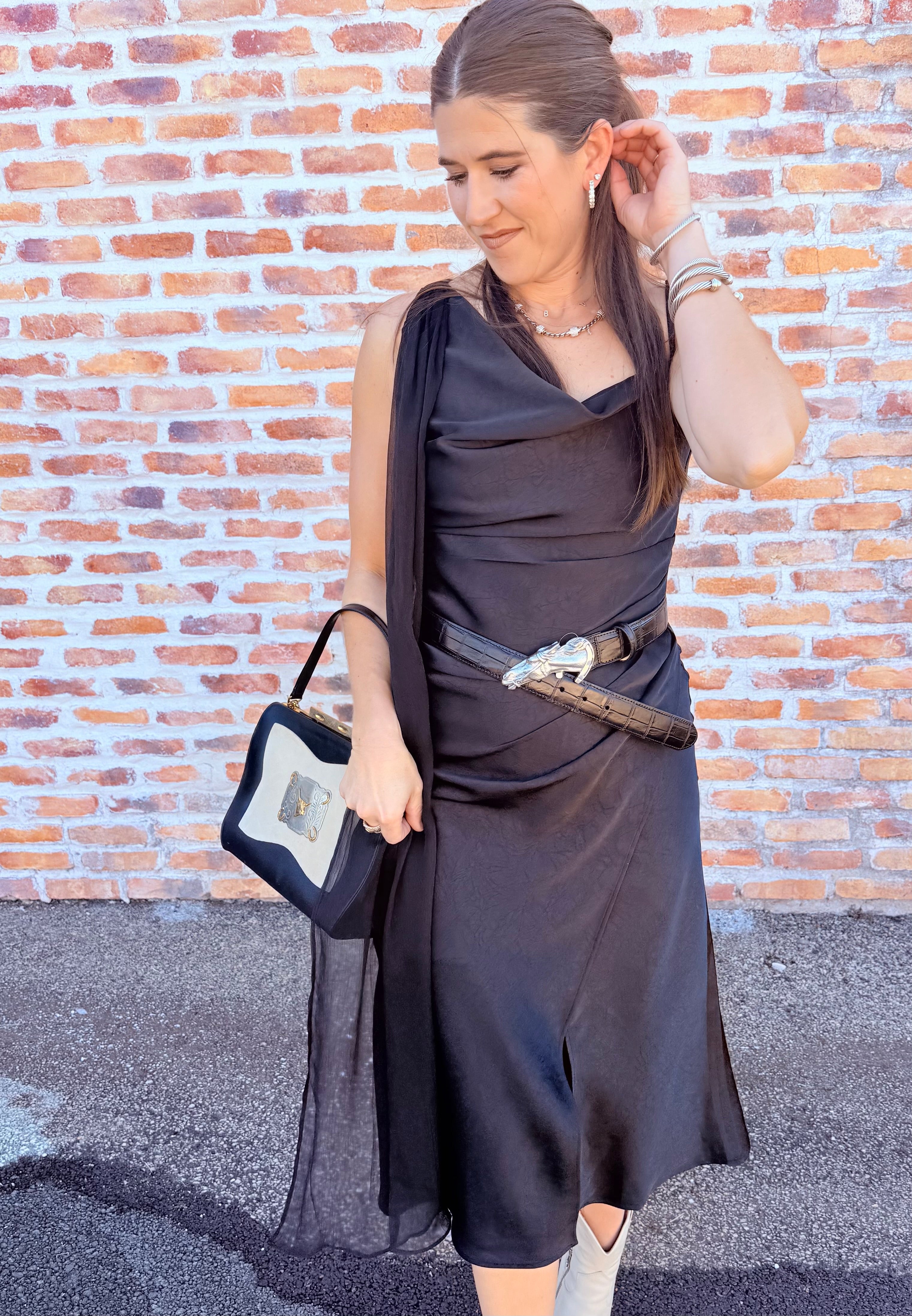 Selena Cowl Neck Midi Dress