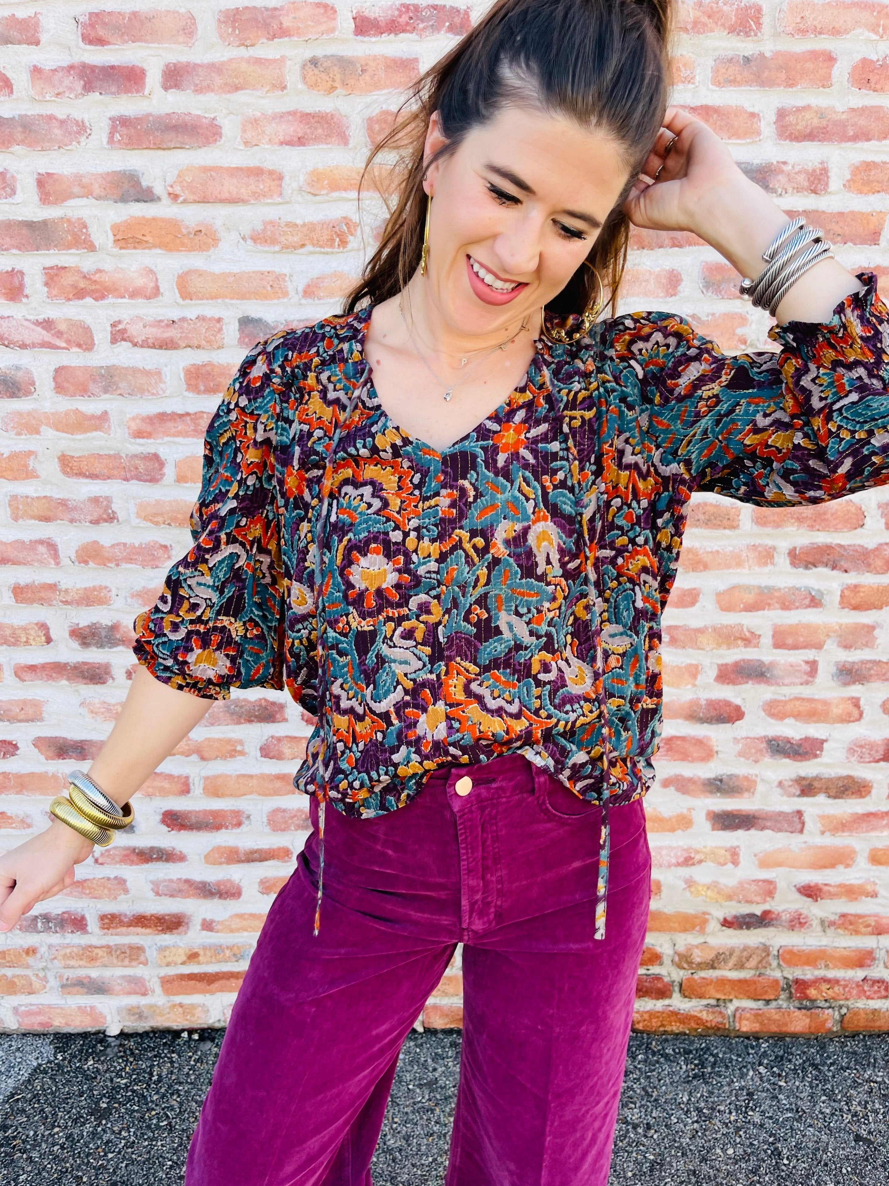 Amelia Front Tie Floral Top