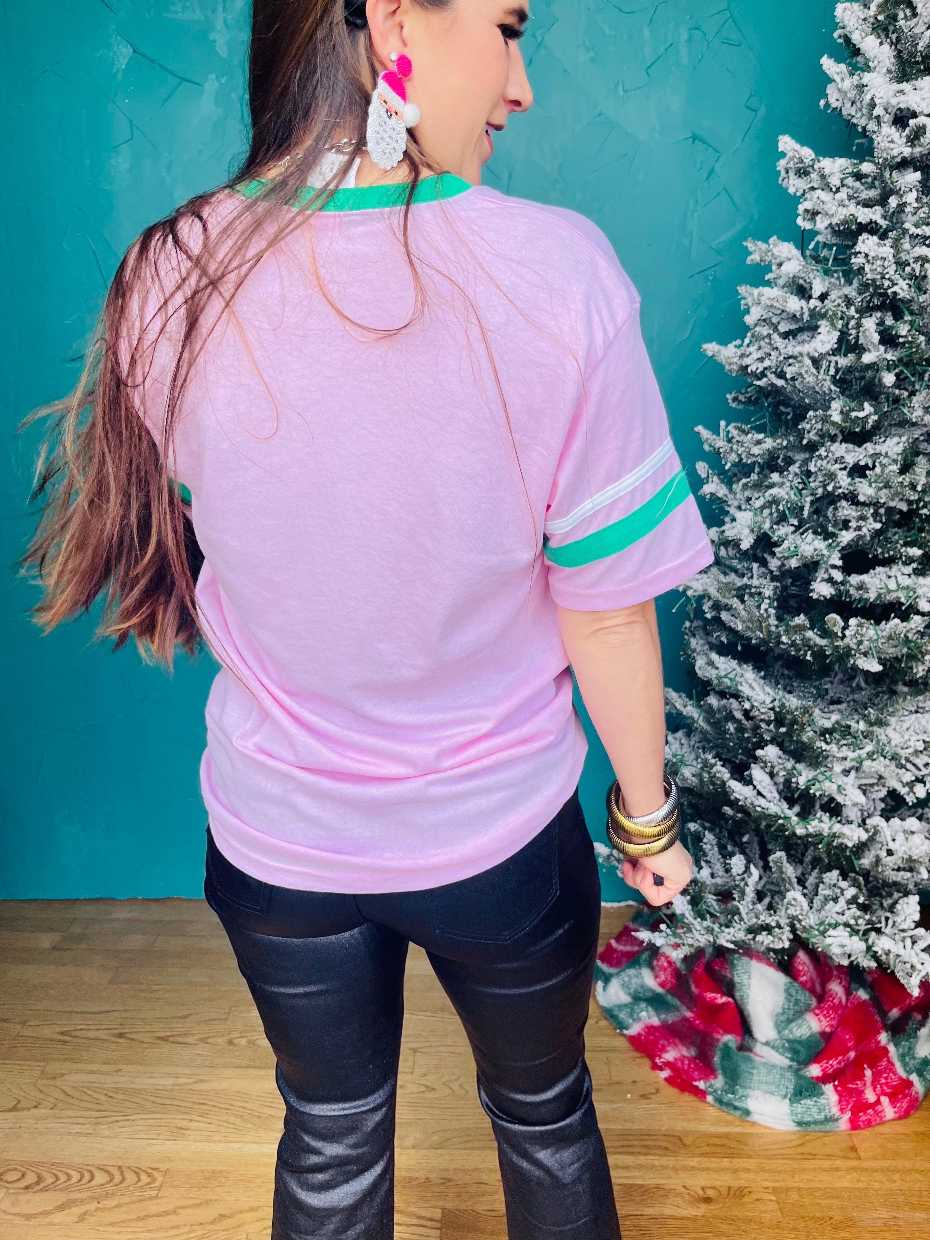 Vintage Pink Santa Tee