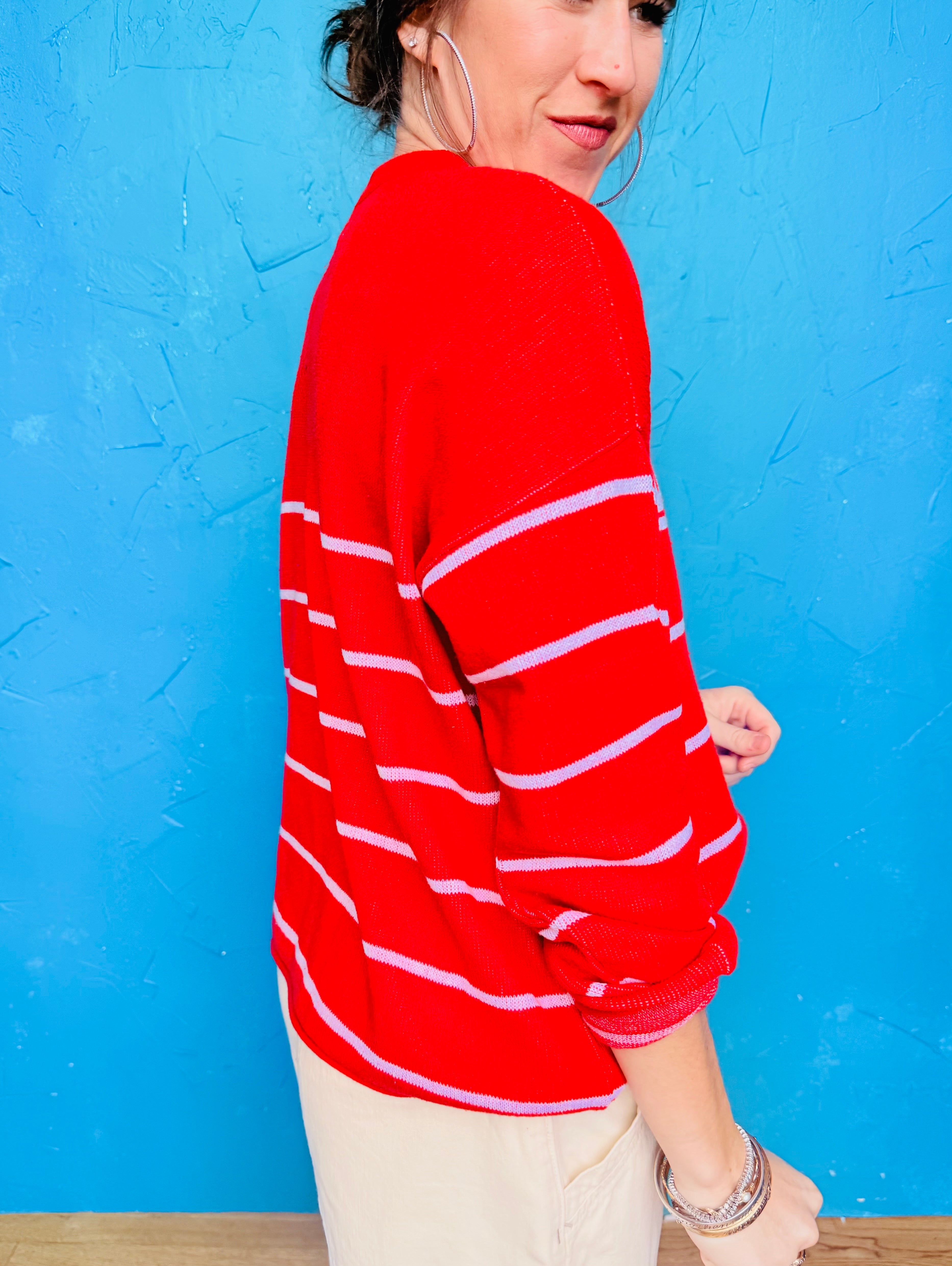 Boxy Sweater W/ Stripe