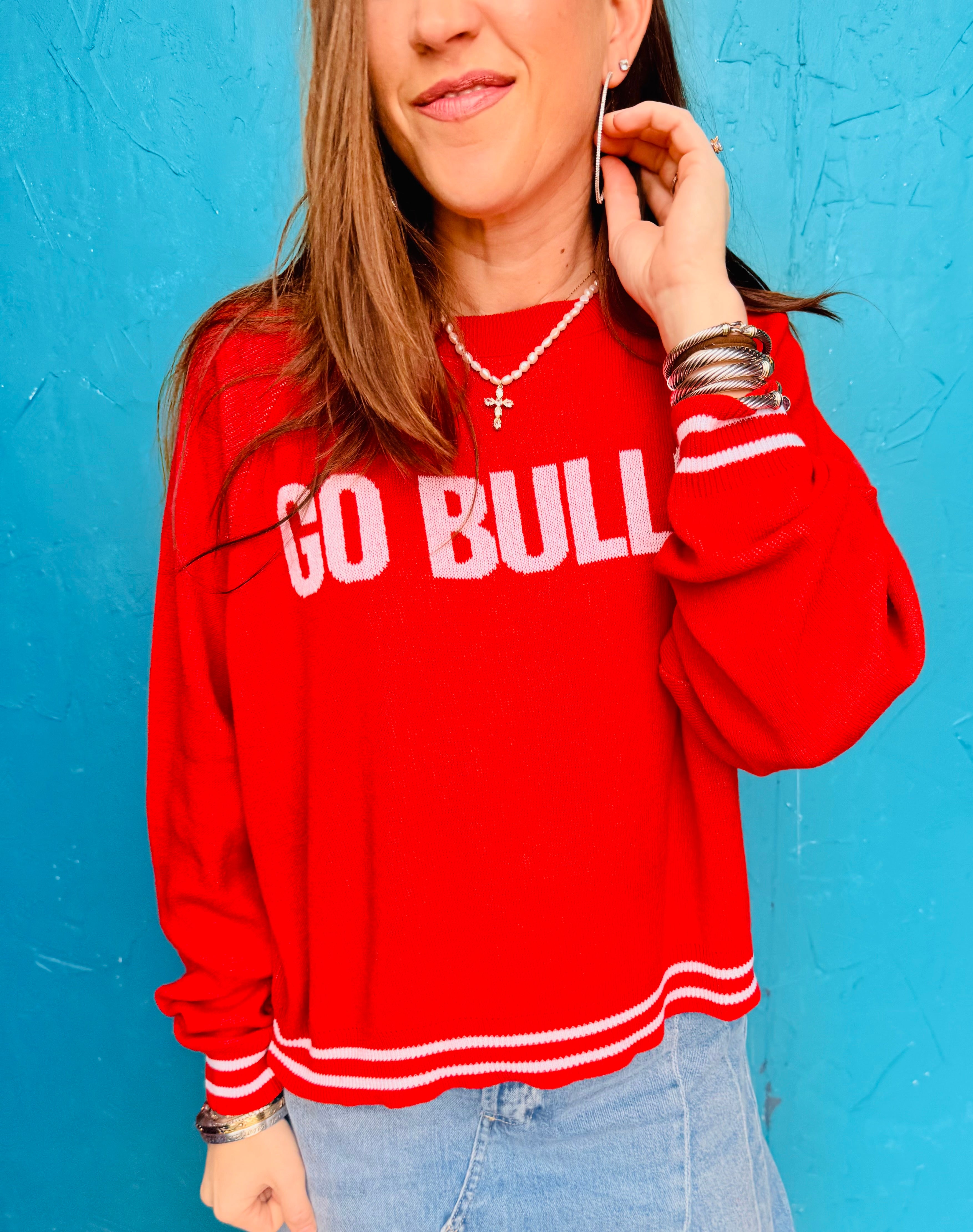 Raglan Go Bulls Sweater