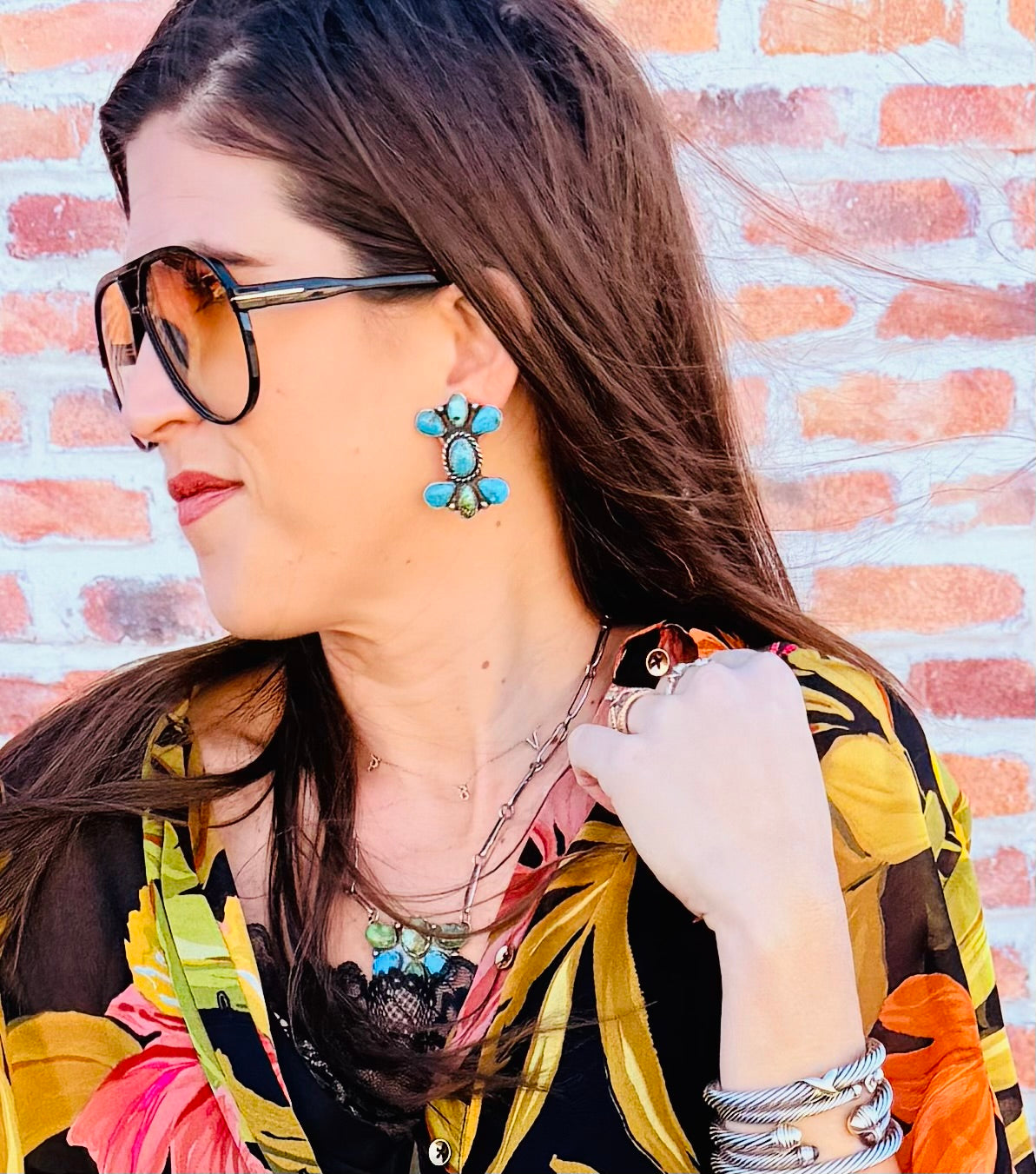 Turquoise Cluster Earring