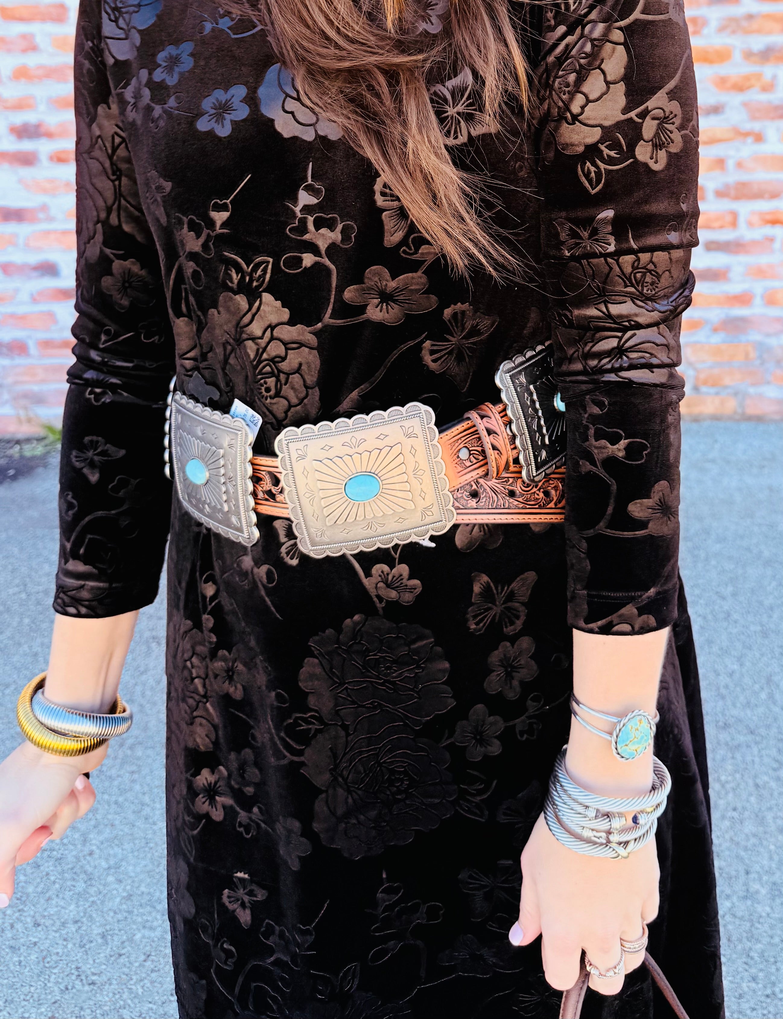 Rectangle Turqouise Concho Belt