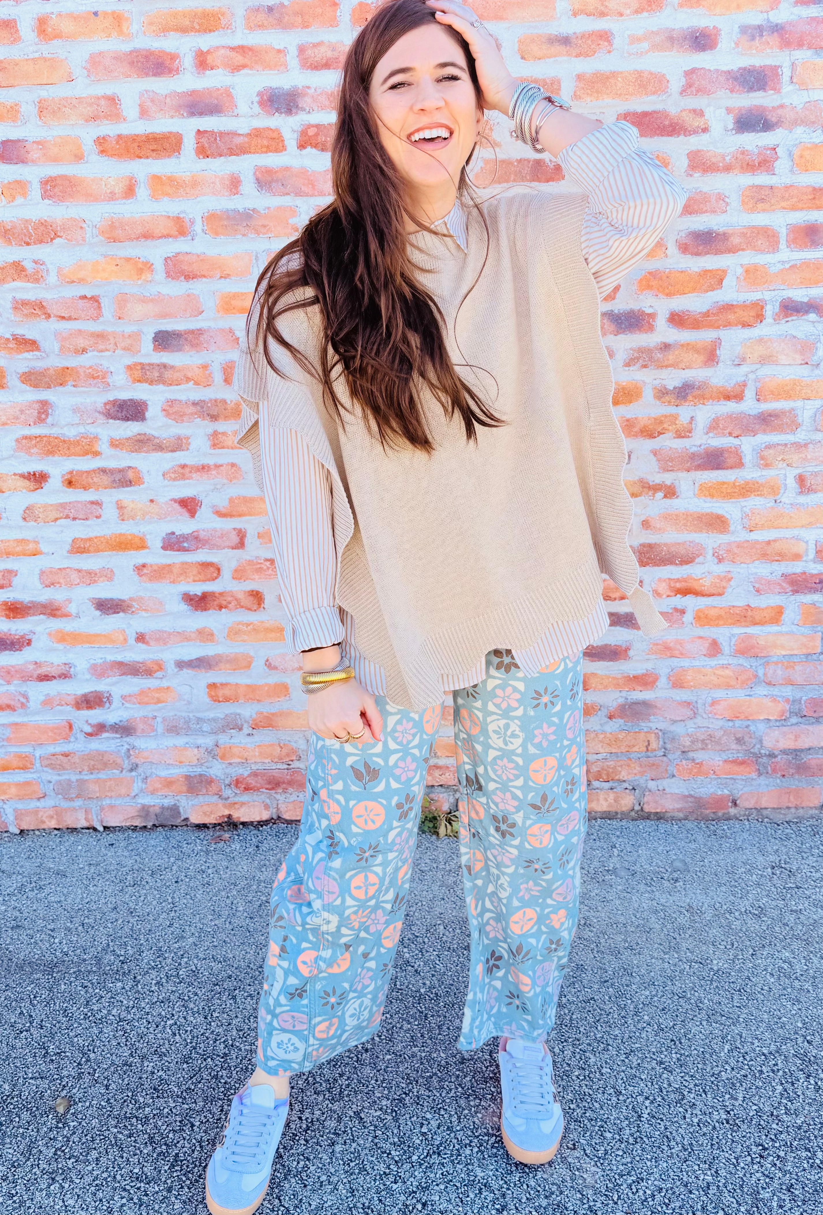 Good Luck Printed Barrel Pant