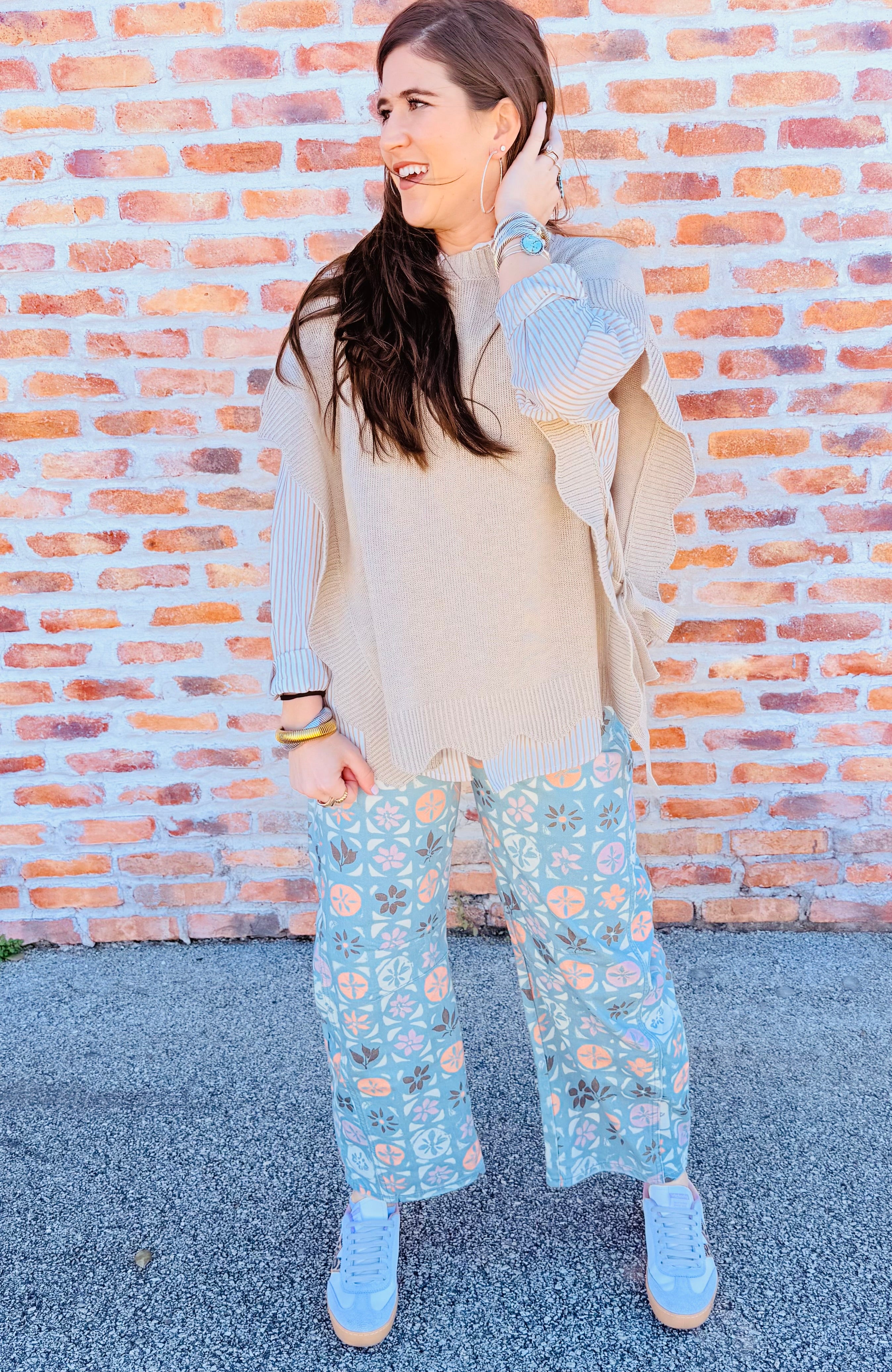 Good Luck Printed Barrel Pant