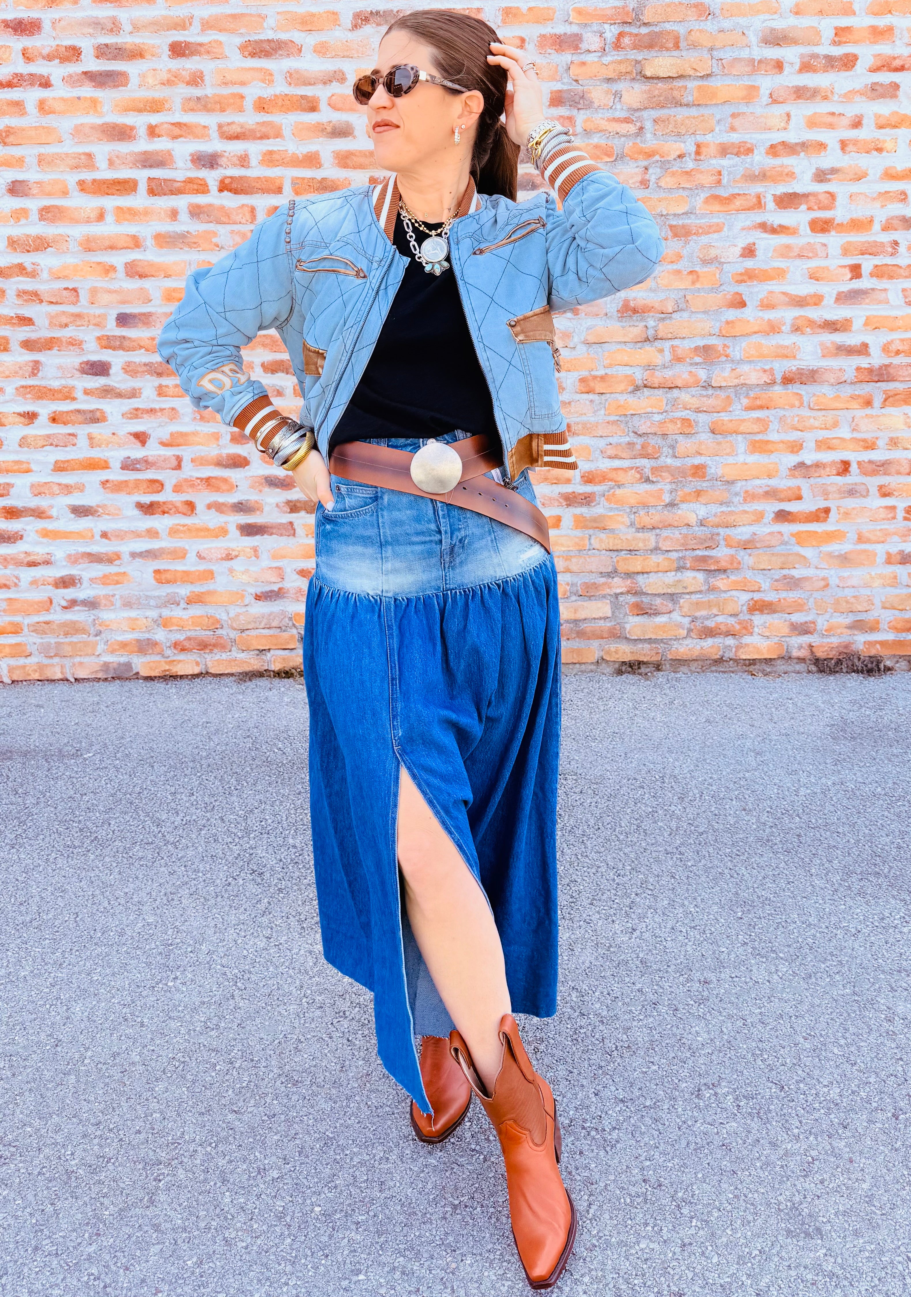 Good Company Mixed Denim Maxi